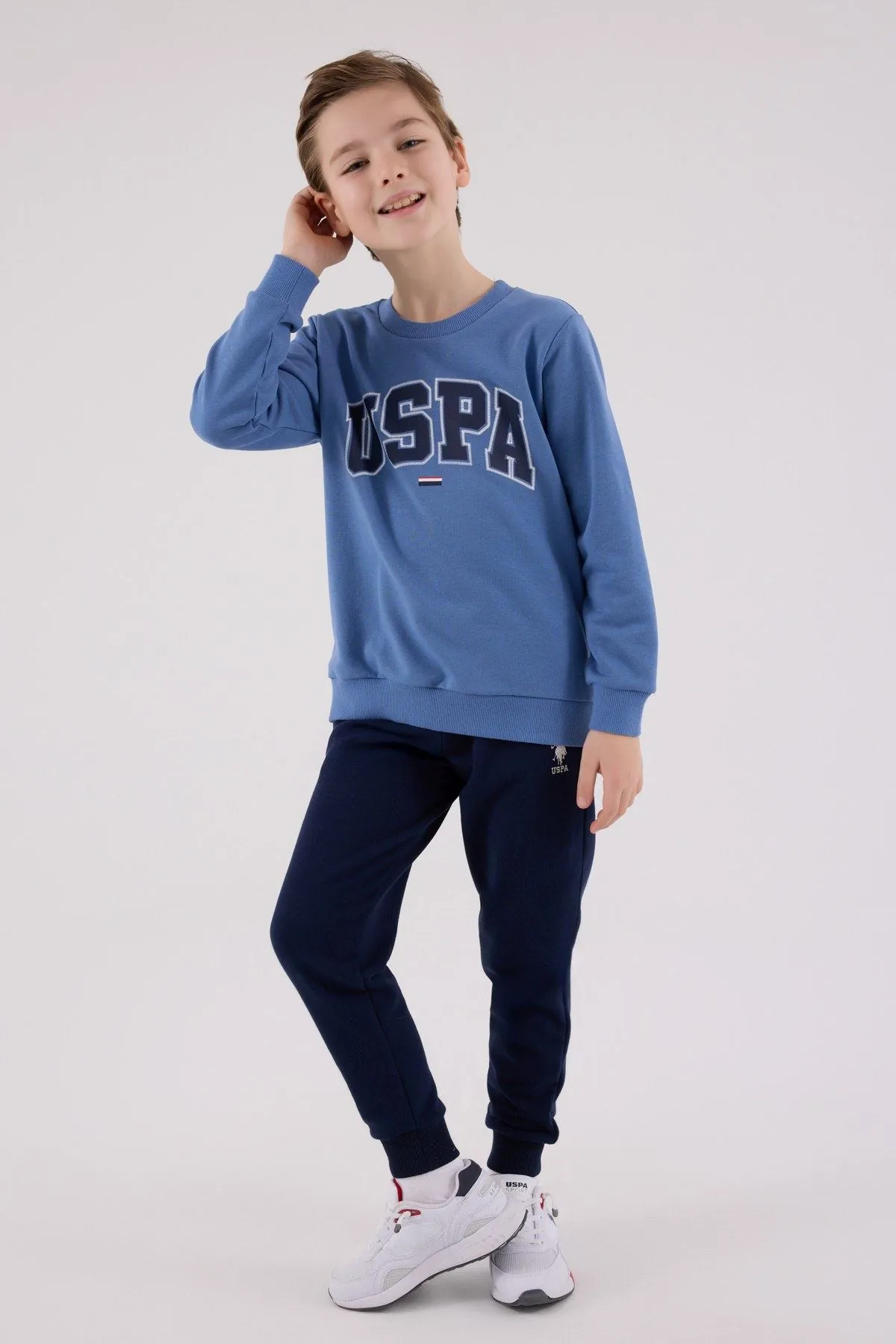 4-15 Yaş Lisanslı Us Polo Assn Erkek Çocuk Takım-Mavi