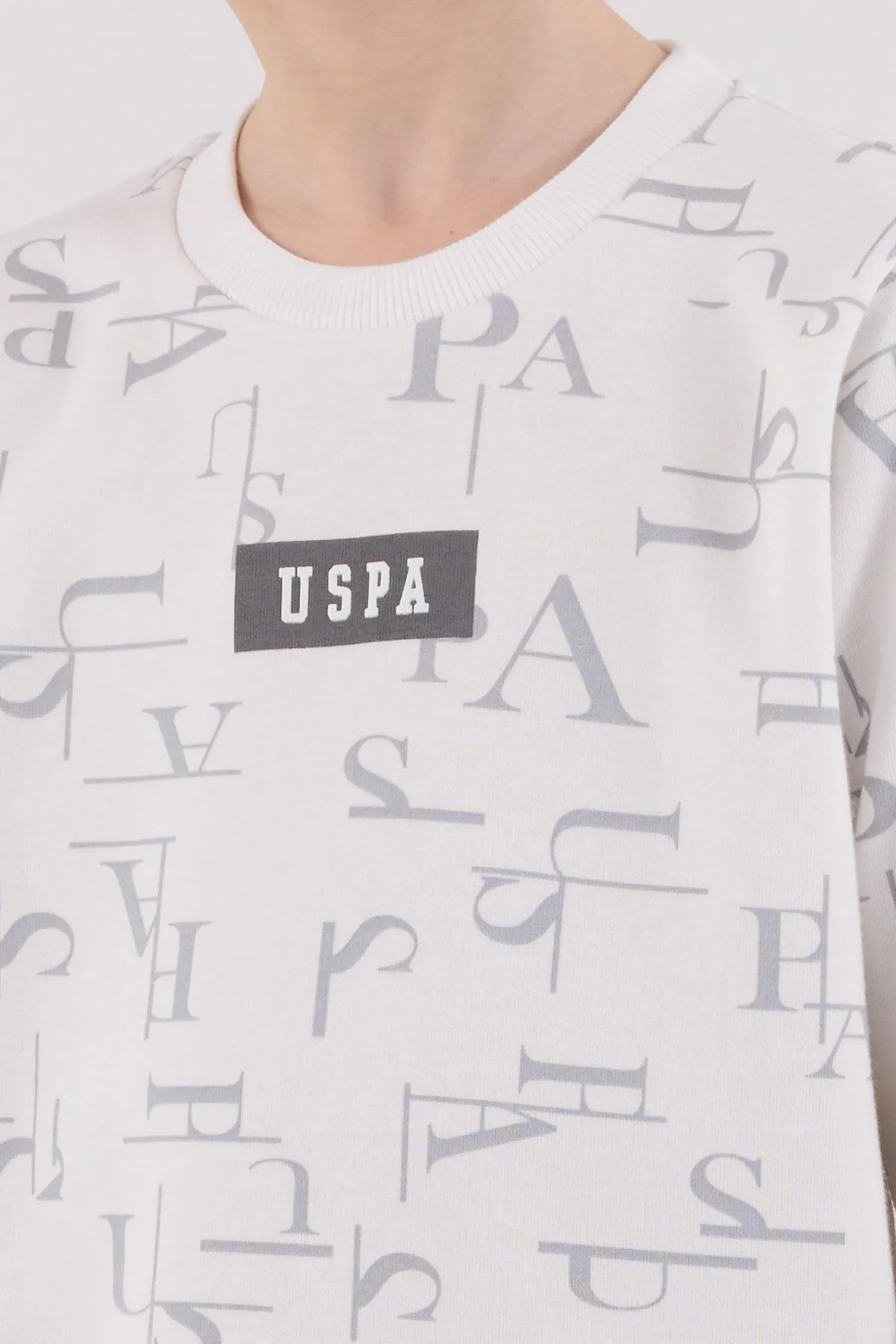4-15 Yaş Lisanslı Us Polo Assn Erkek Çocuk Takım-Ekru