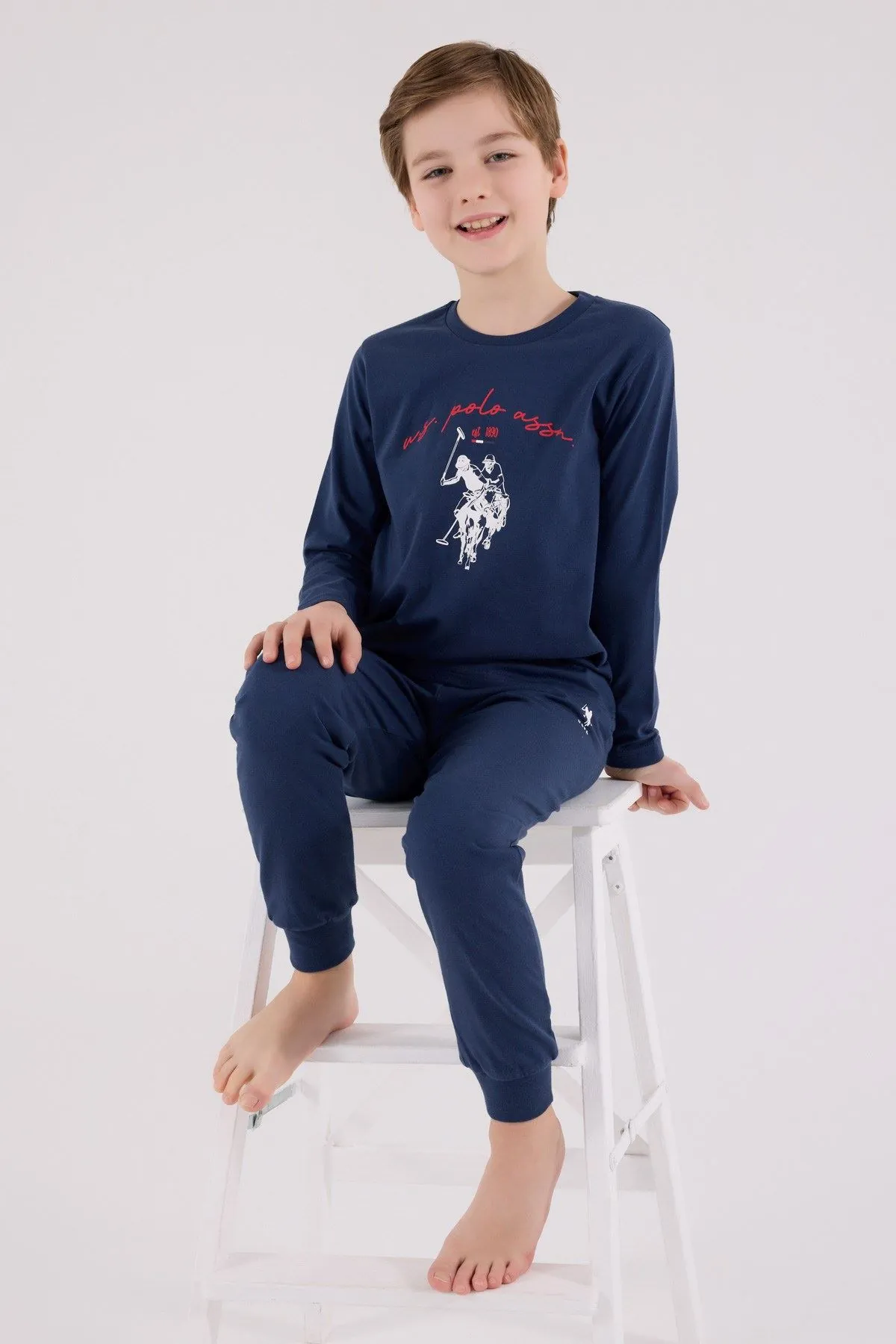 4-15 Yaş Lisanslı Us Polo Assn Erkek Çocuk Takım-İndigo