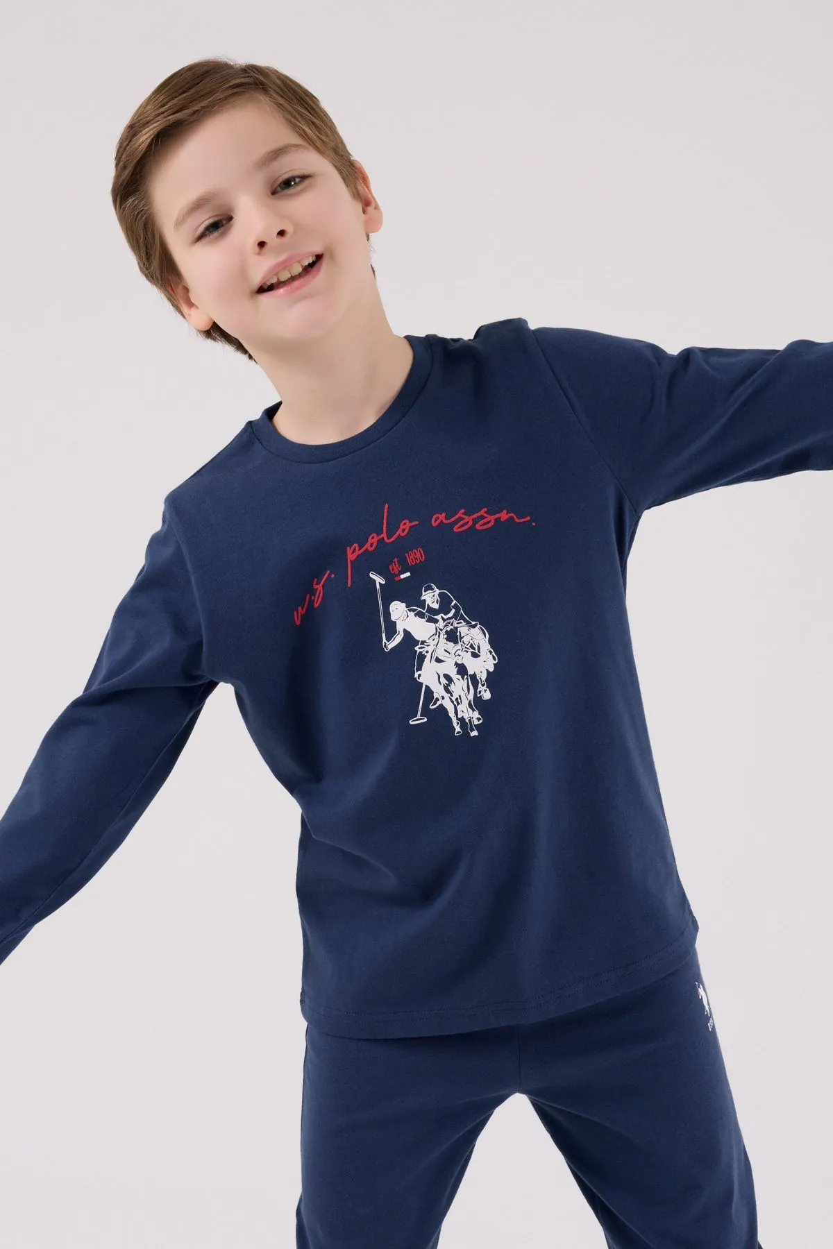 4-15 Yaş Lisanslı Us Polo Assn Erkek Çocuk Takım-İndigo