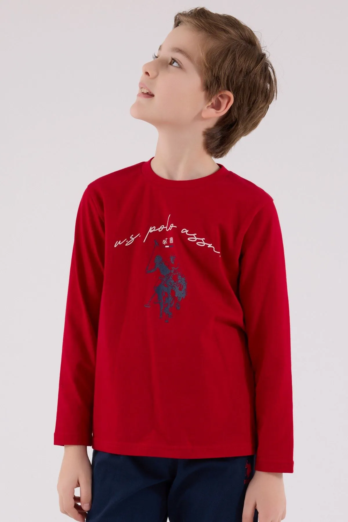 4-15 Yaş Lisanslı Us Polo Assn Erkek Çocuk Takım-Kırmızı