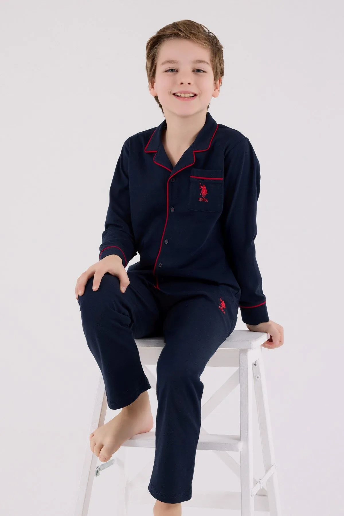 4-15 Yaş Lisanslı Us Polo Assn Erkek Çocuk Takım-Lacivert