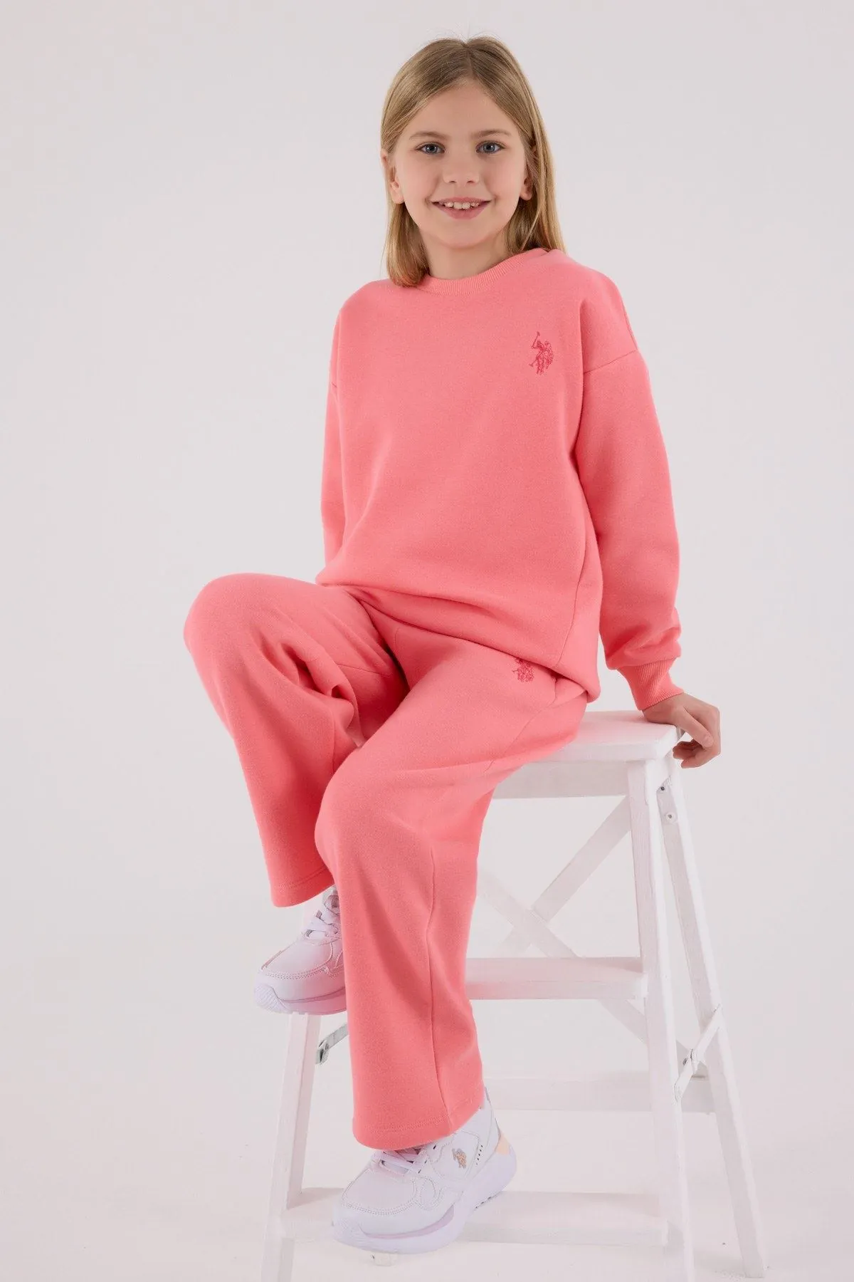 4-15 Yaş Lisanslı Us Polo Assn Kız Çocuk Takım-Pembe