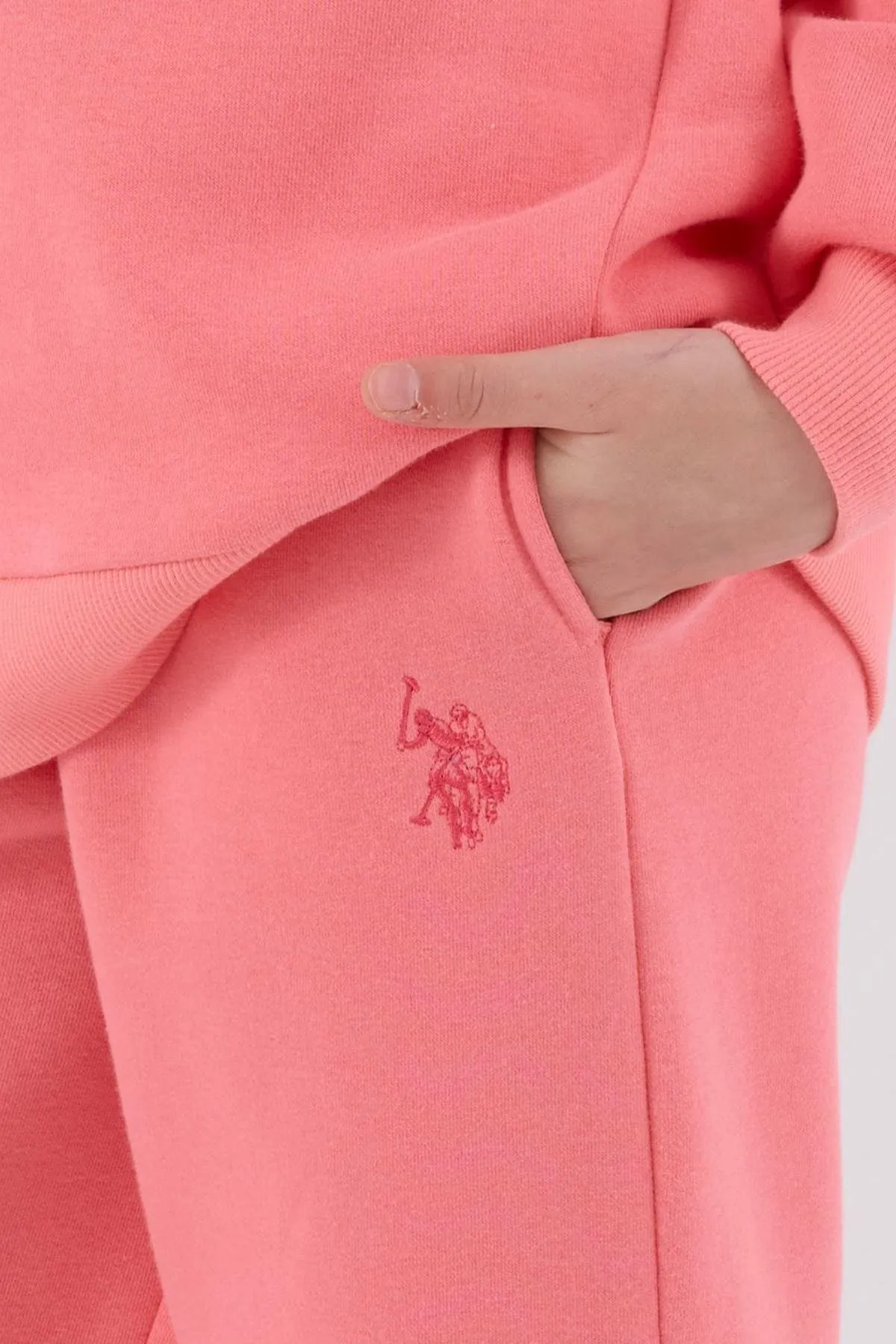 4-15 Yaş Lisanslı Us Polo Assn Kız Çocuk Takım-Pembe