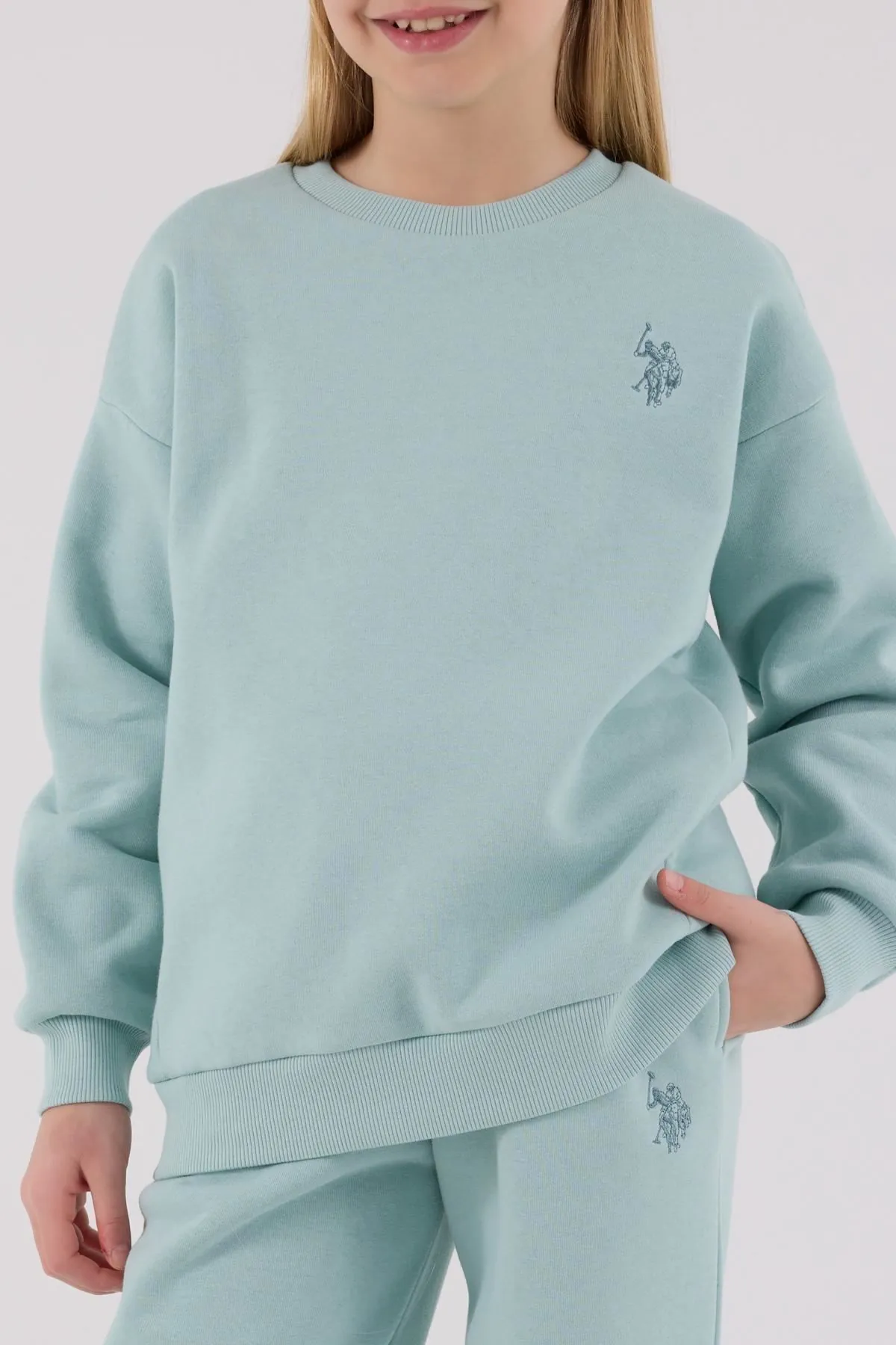 4-15 Yaş Lisanslı Us Polo Assn Kız Çocuk Takım-Su Yeşili