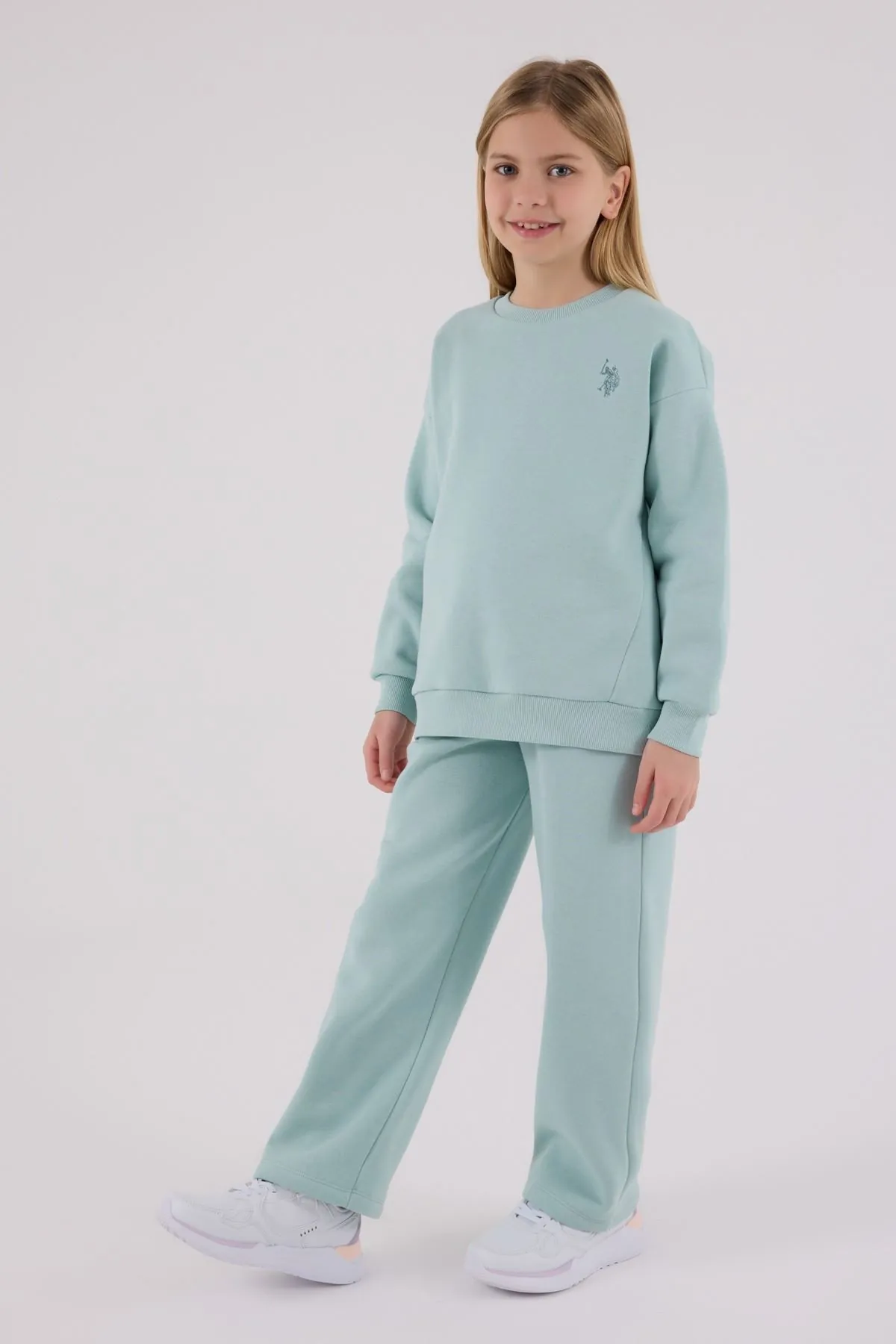 4-15 Yaş Lisanslı Us Polo Assn Kız Çocuk Takım-Su Yeşili