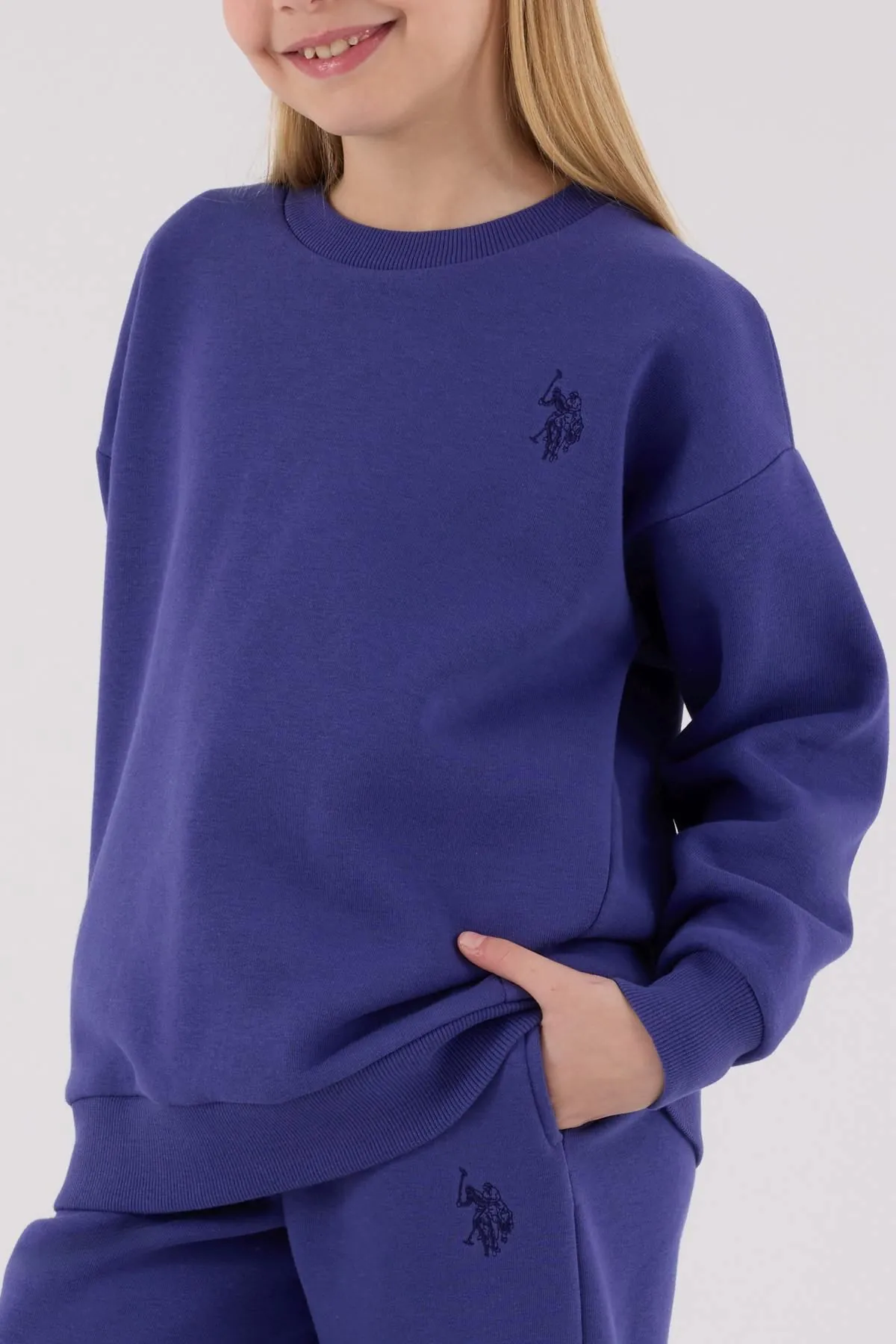 4-15 Yaş Lisanslı Us Polo Assn Kız Çocuk Takım-İndigo