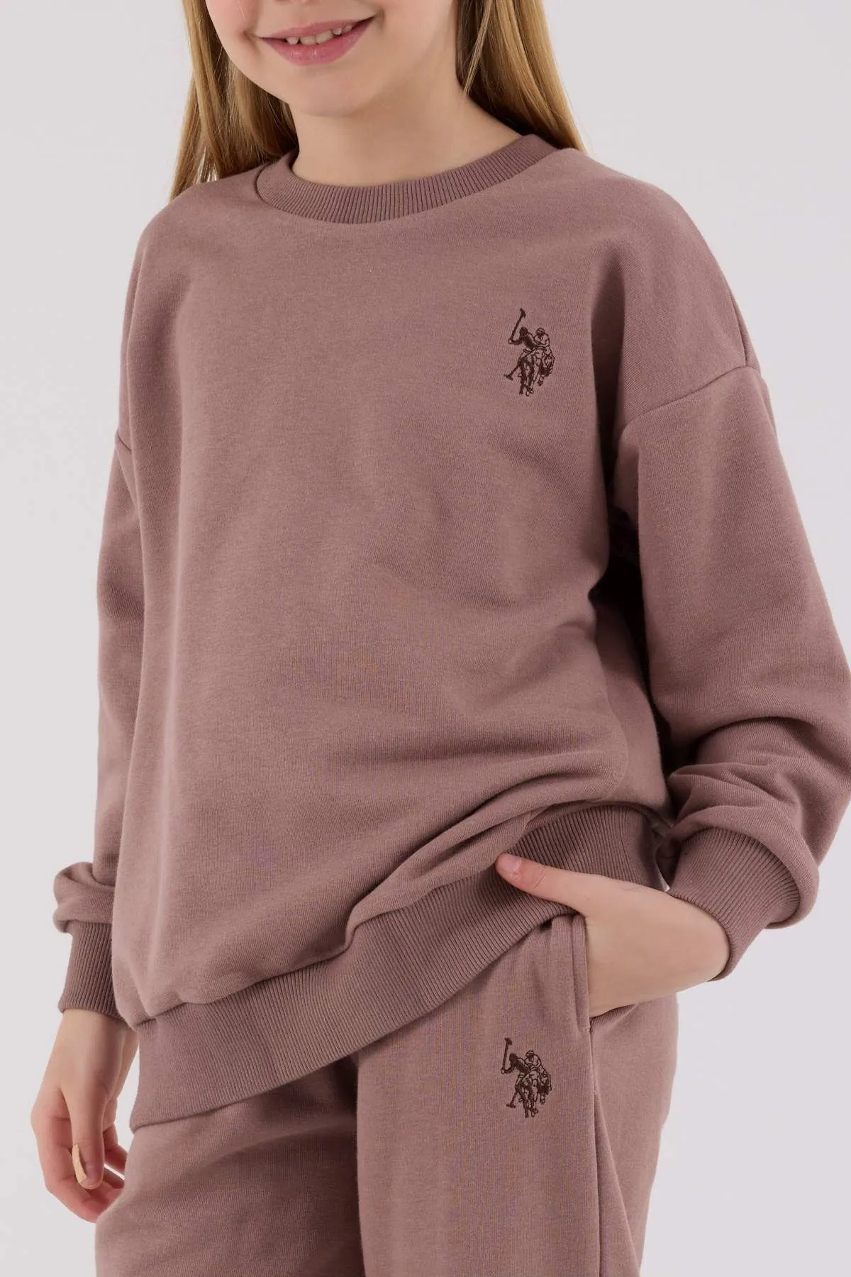 4-15 Yaş Lisanslı Us Polo Assn Kız Çocuk Takım-Vizon
