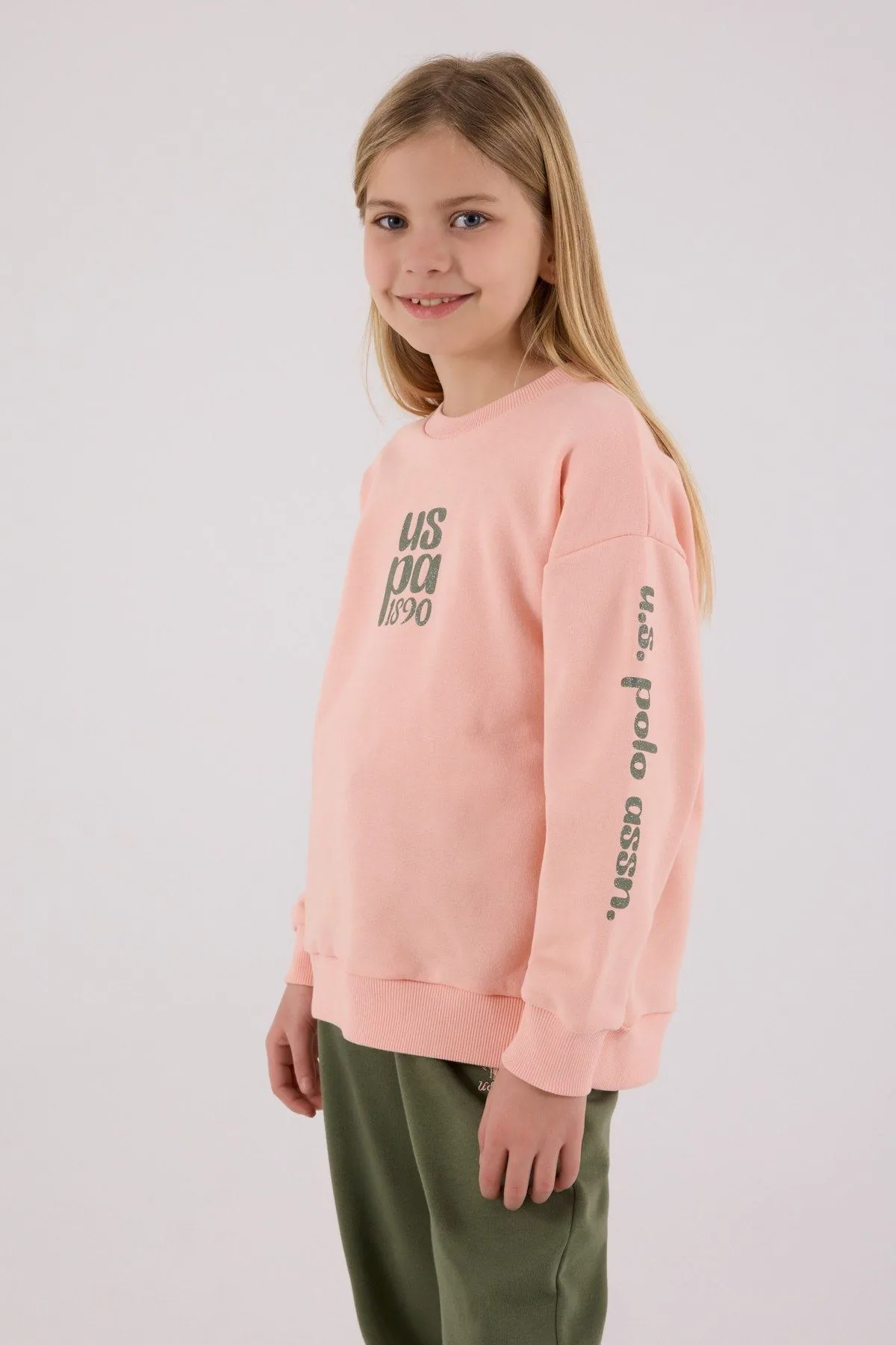4-15 Yaş Lisanslı Us Polo Assn Kız Çocuk Takım-Somon