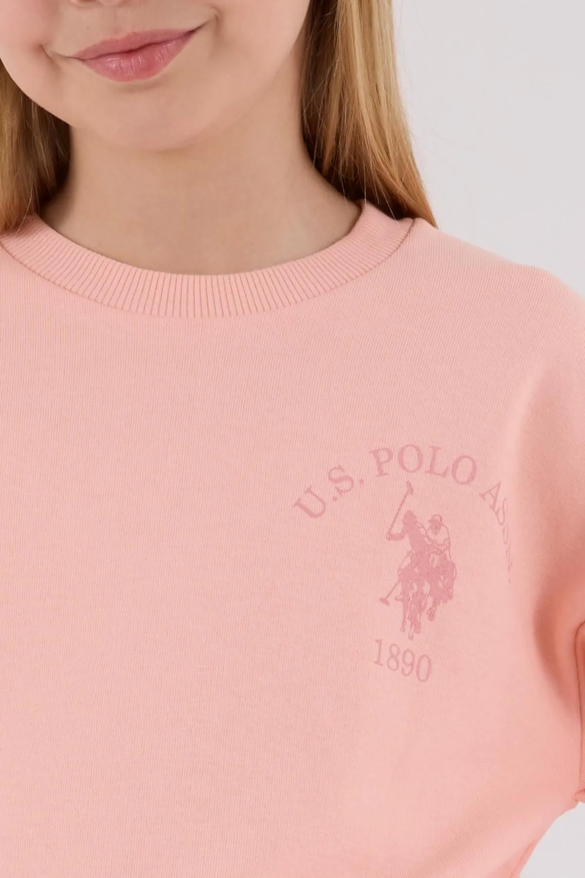 4-15 Yaş Lisanslı Us Polo Assn Kız Çocuk Takım-Pudra