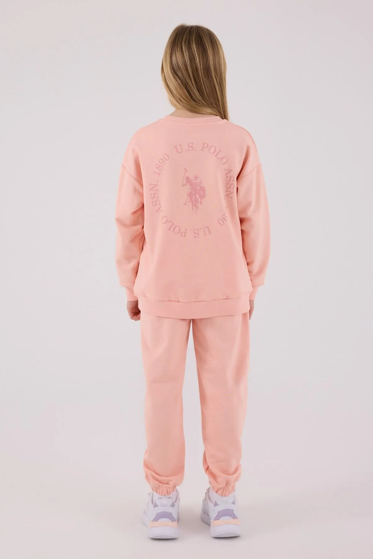 4-15 Yaş Lisanslı Us Polo Assn Kız Çocuk Takım-Pudra