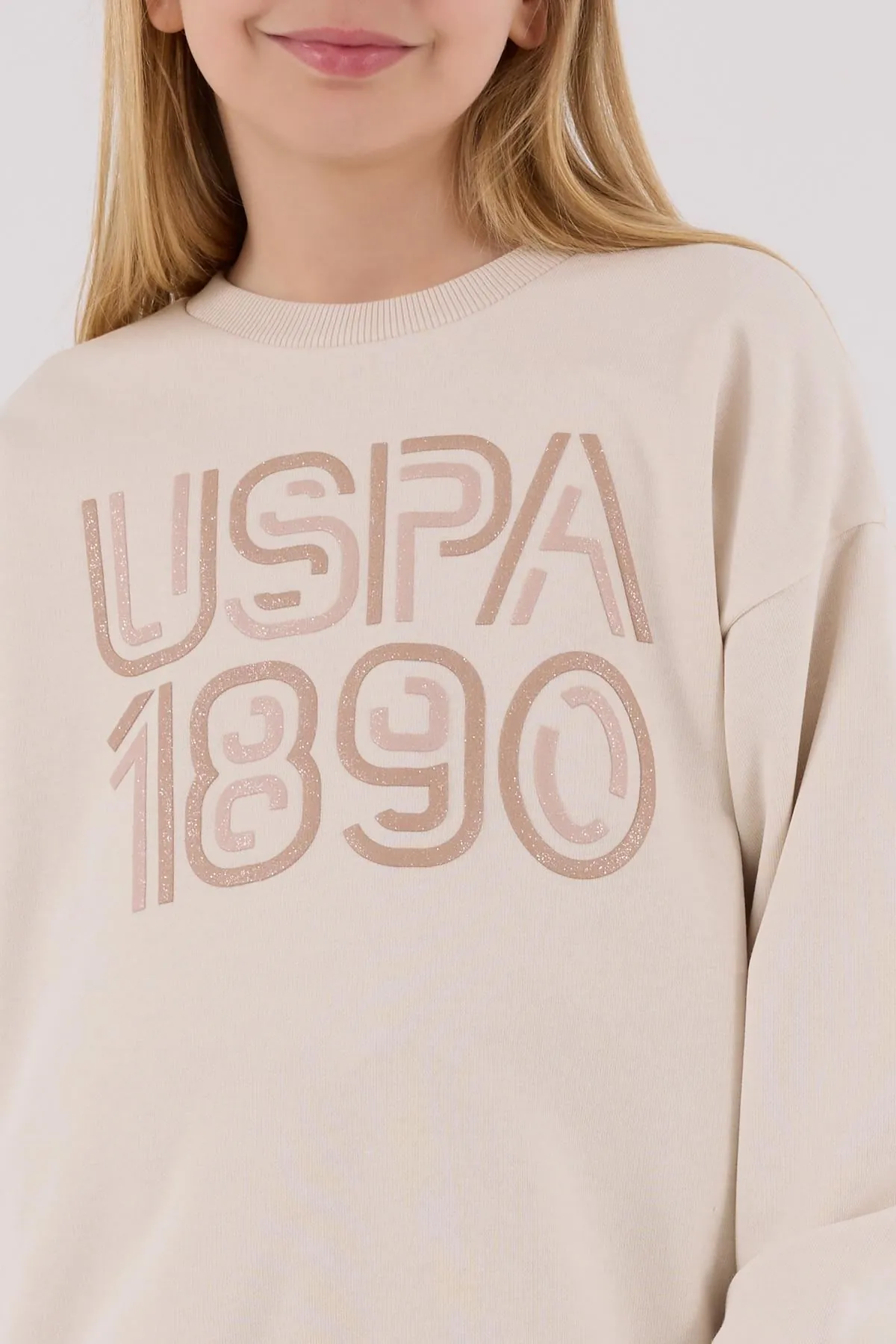 4-15 Yaş Lisanslı Us Polo Assn Kız Çocuk Takım-Latte
