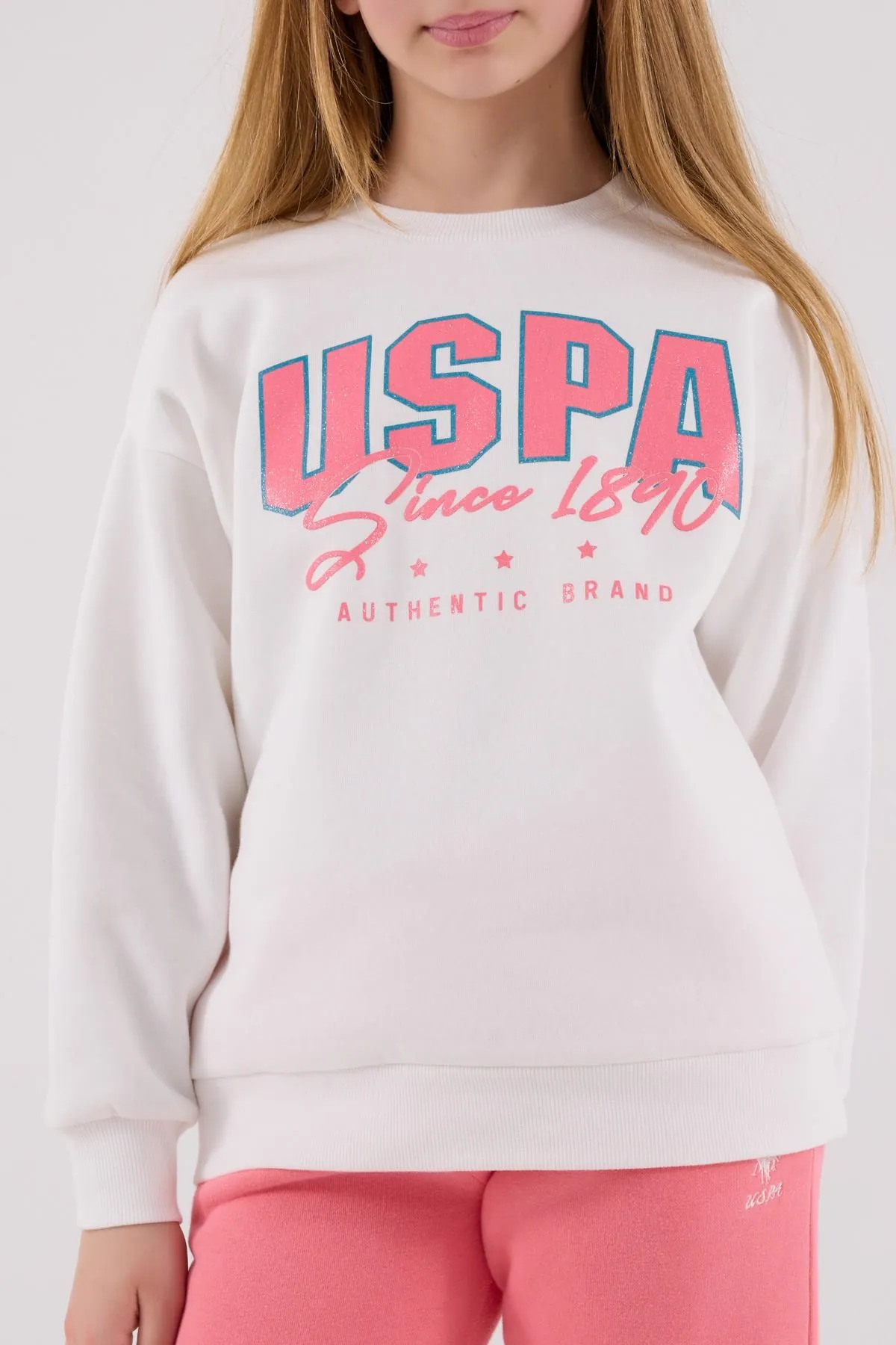 4-15 Yaş Lisanslı Us Polo Assn Kız Çocuk Takım-Ekru