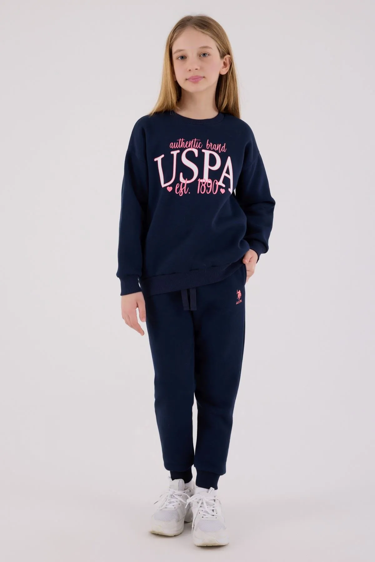 4-15 Yaş Lisanslı Us Polo Assn Kız Çocuk Takım-Lacivert