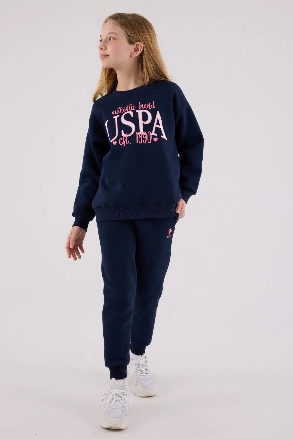 4-15 Yaş Lisanslı Us Polo Assn Kız Çocuk Takım-Lacivert