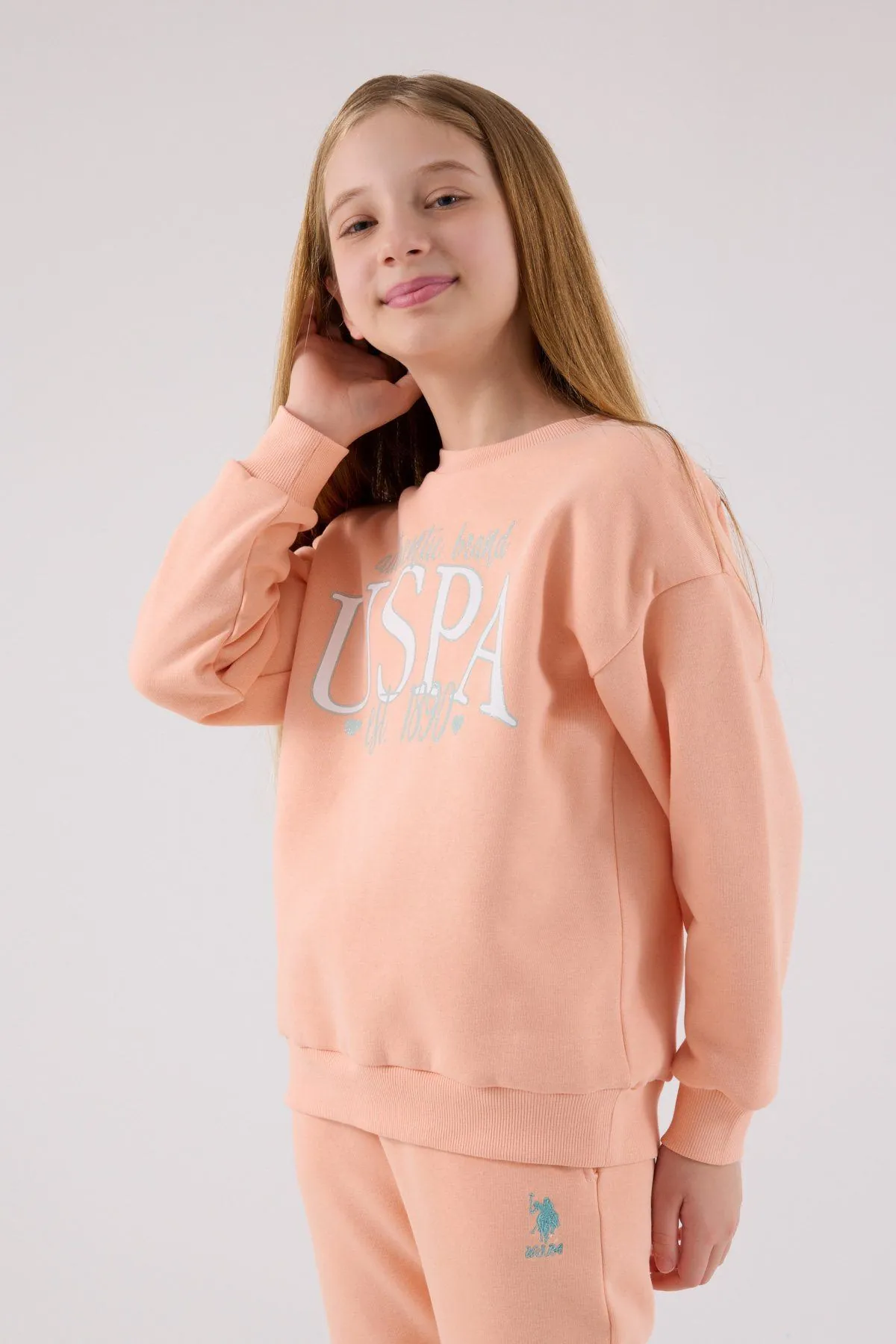 4-15 Yaş Lisanslı Us Polo Assn Kız Çocuk Takım-Somon