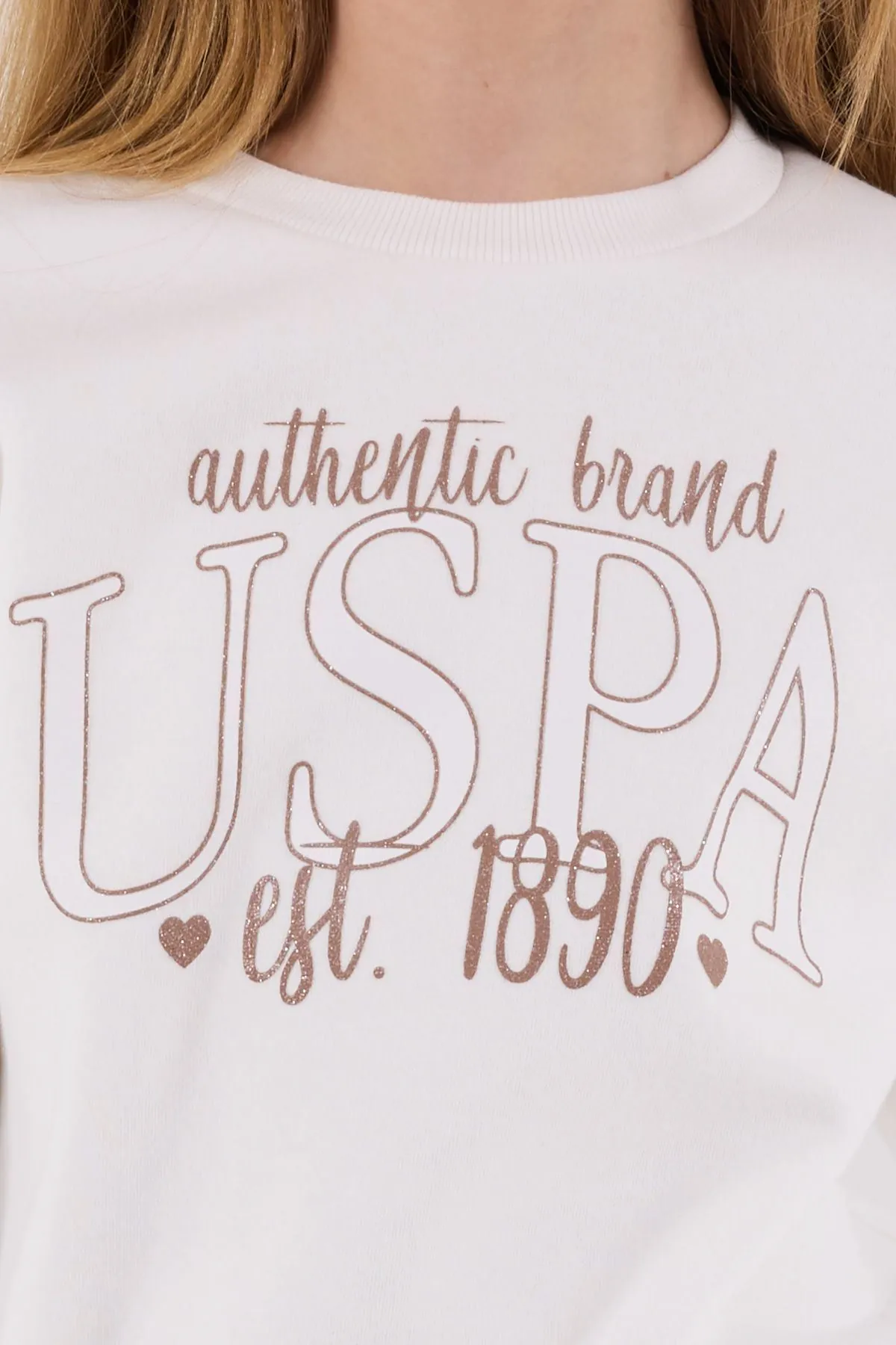 4-15 Yaş Lisanslı Us Polo Assn Kız Çocuk Takım-Ekru