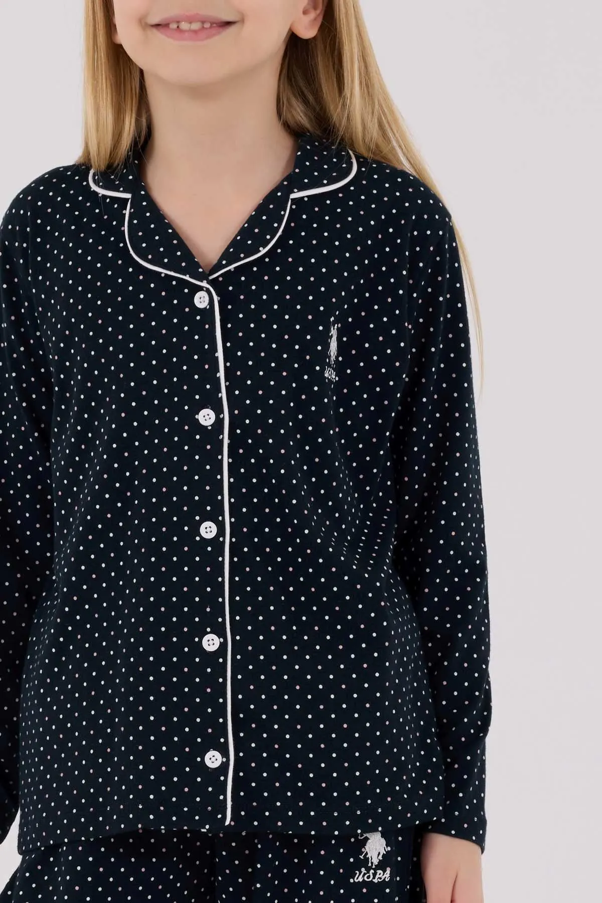 4-15 Yaş Lisanslı Us Polo Assn Kız Çocuk Takım-Lacivert