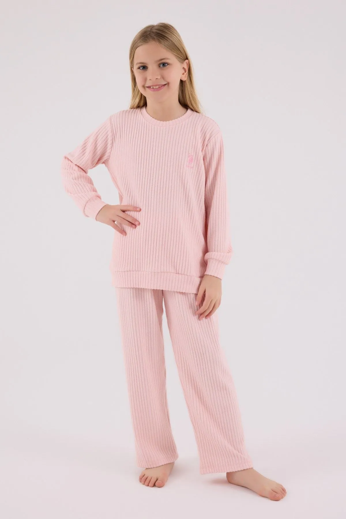4-15 Yaş Lisanslı Us Polo Assn Kız Çocuk Takım-Pembe