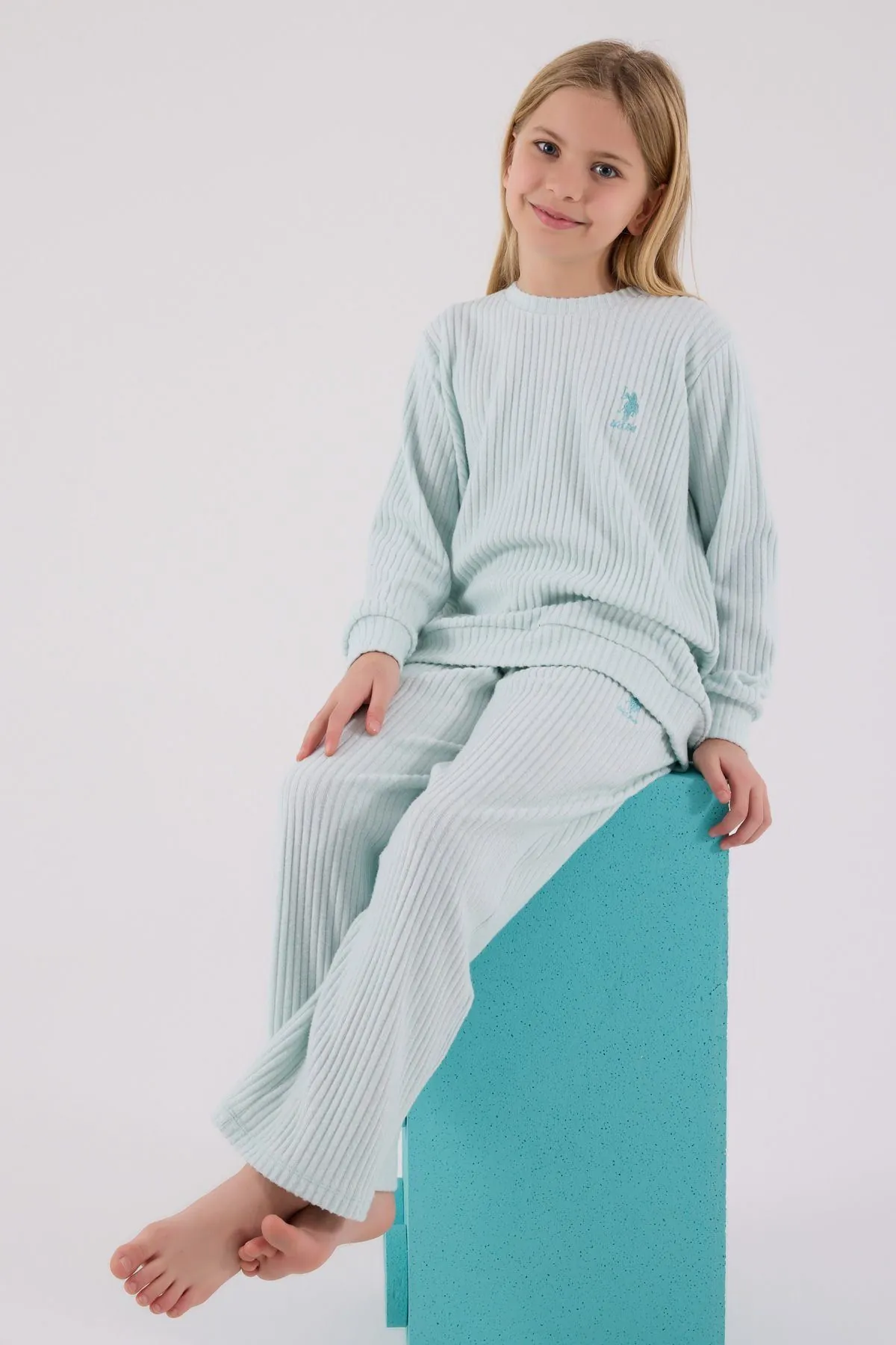 4-15 Yaş Lisanslı Us Polo Assn Kız Çocuk Takım-Mint Yeşili