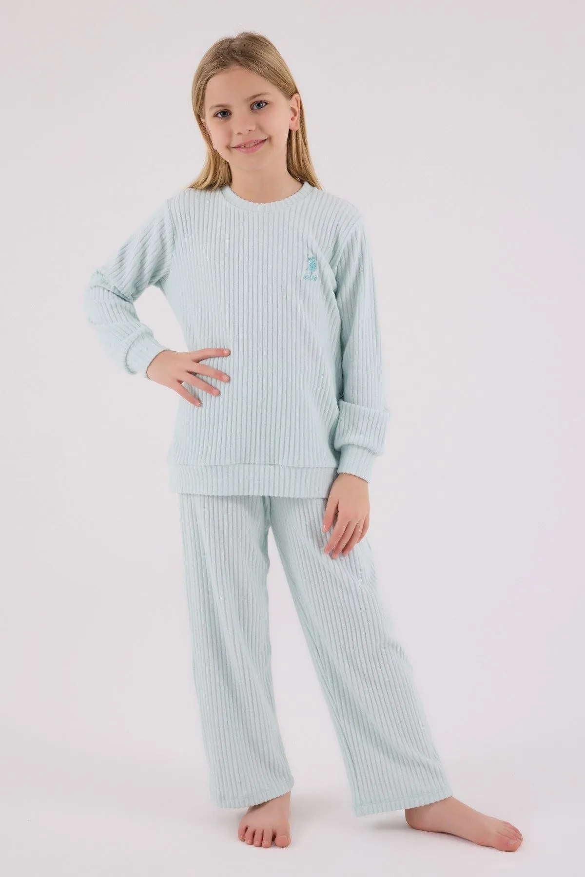 4-15 Yaş Lisanslı Us Polo Assn Kız Çocuk Takım-Mint Yeşili