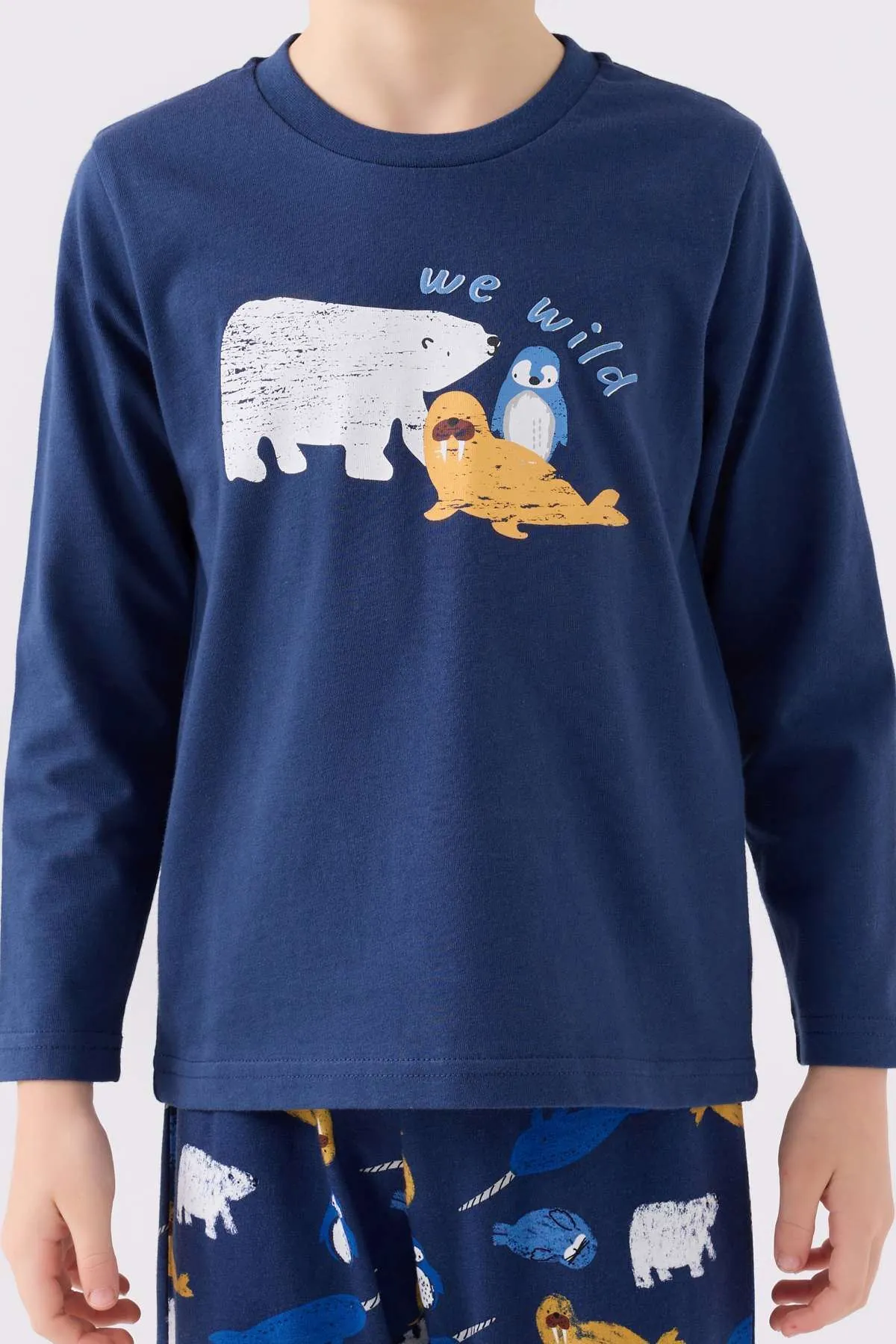 2-8 Yaş We Wild Penguen Erkek Çocuk Erkek Çocuk Takım-İndigo