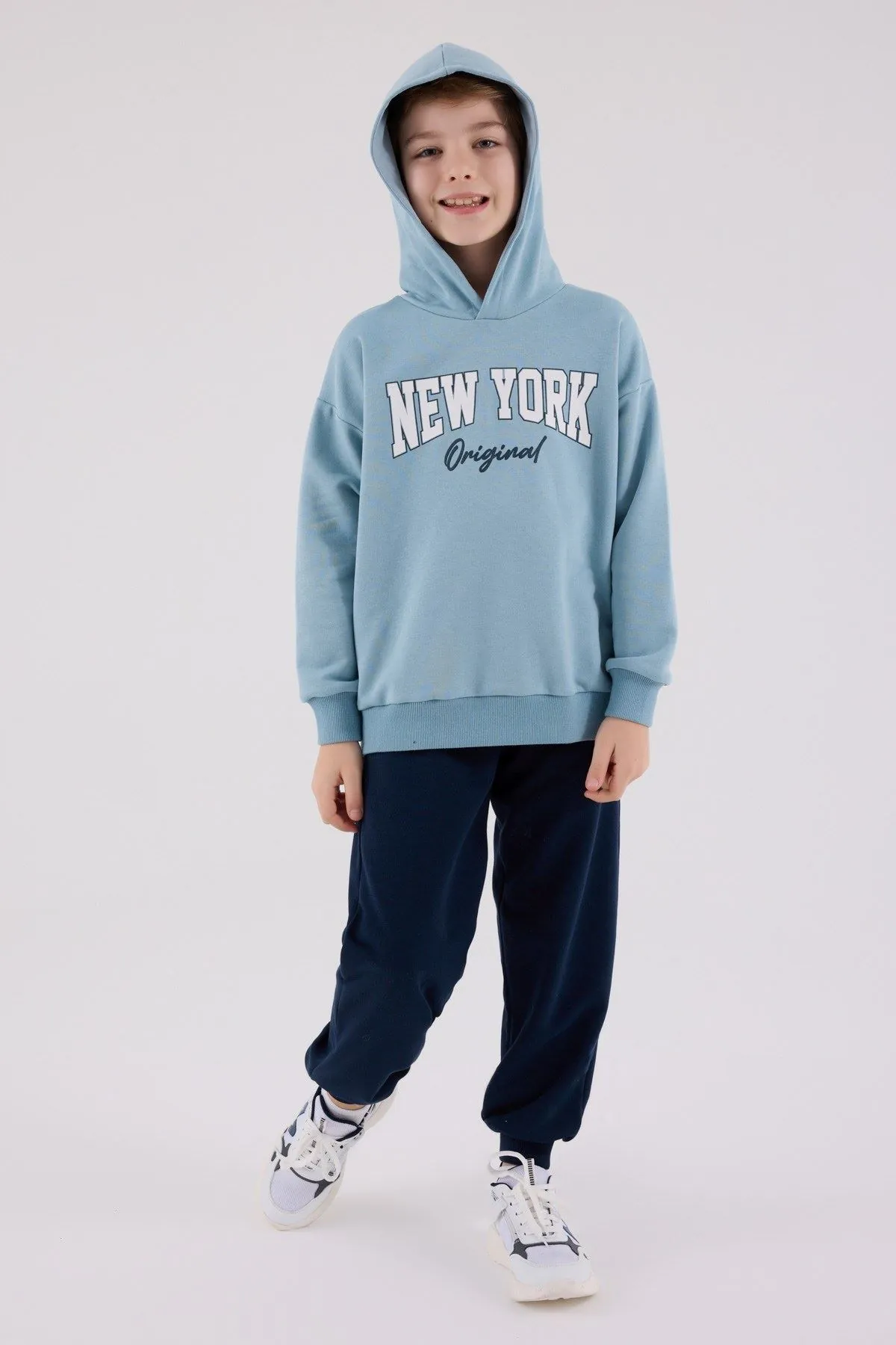 9-15 Yaş New York Erkek Çocuk Takım-Mavi