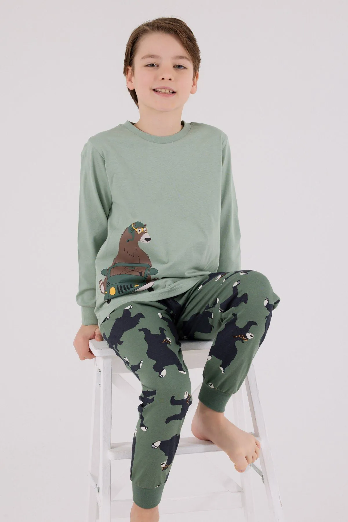 2-8 Yaş Safari Bird Erkek Çocuk Takım-Haki