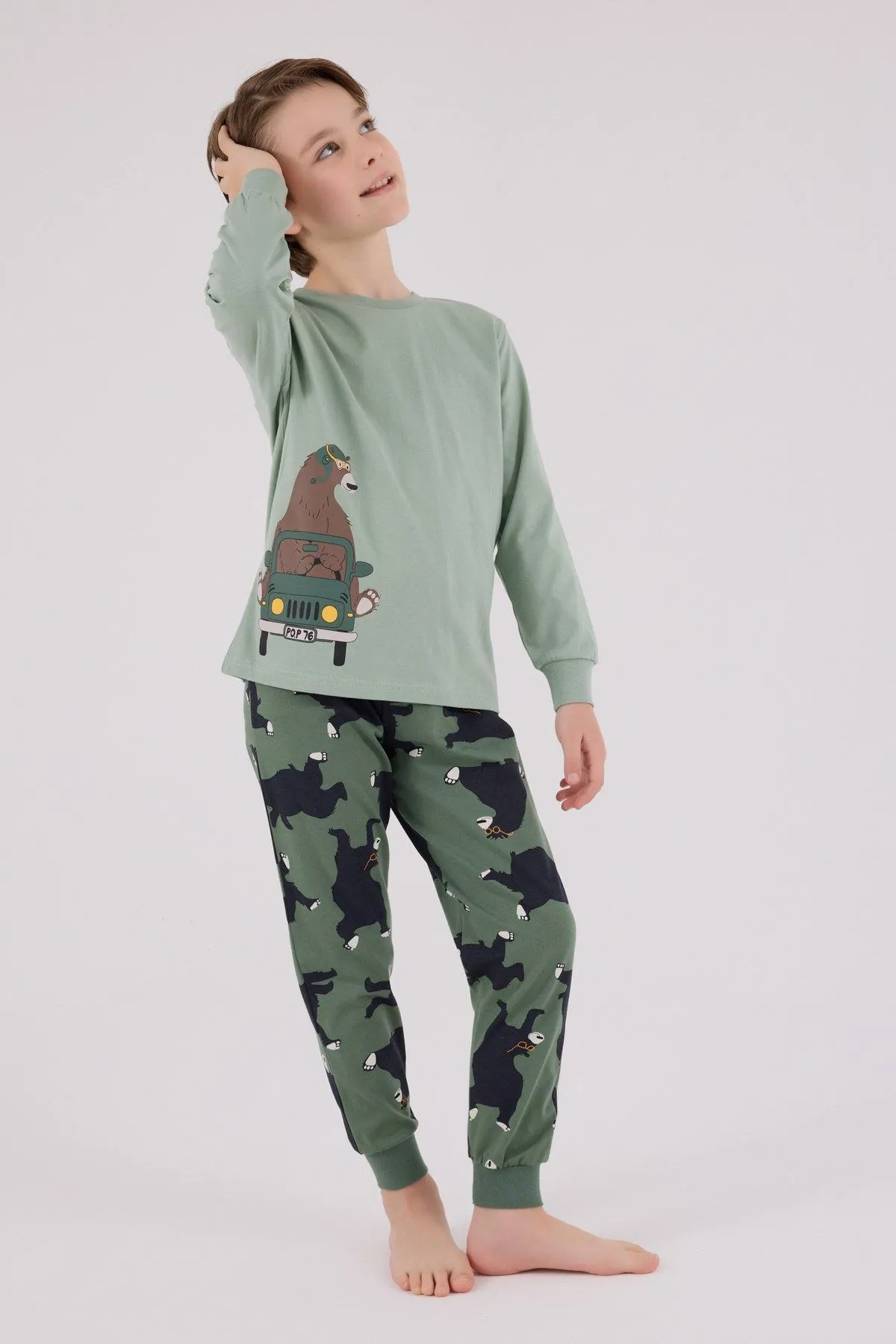 2-8 Yaş Safari Bird Erkek Çocuk Takım-Haki