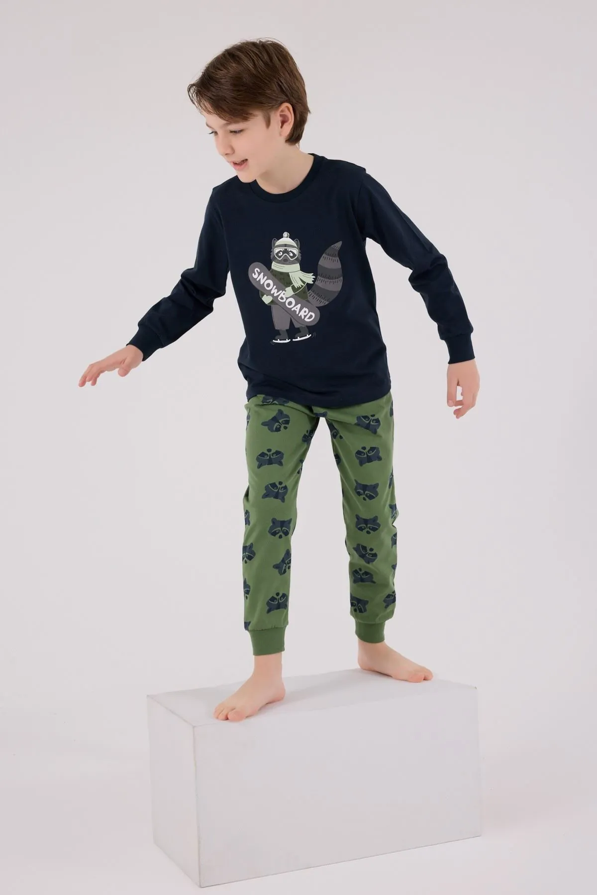 2-8 Yaş Snowboard Bird Erkek Çocuk Takım-Lacivert