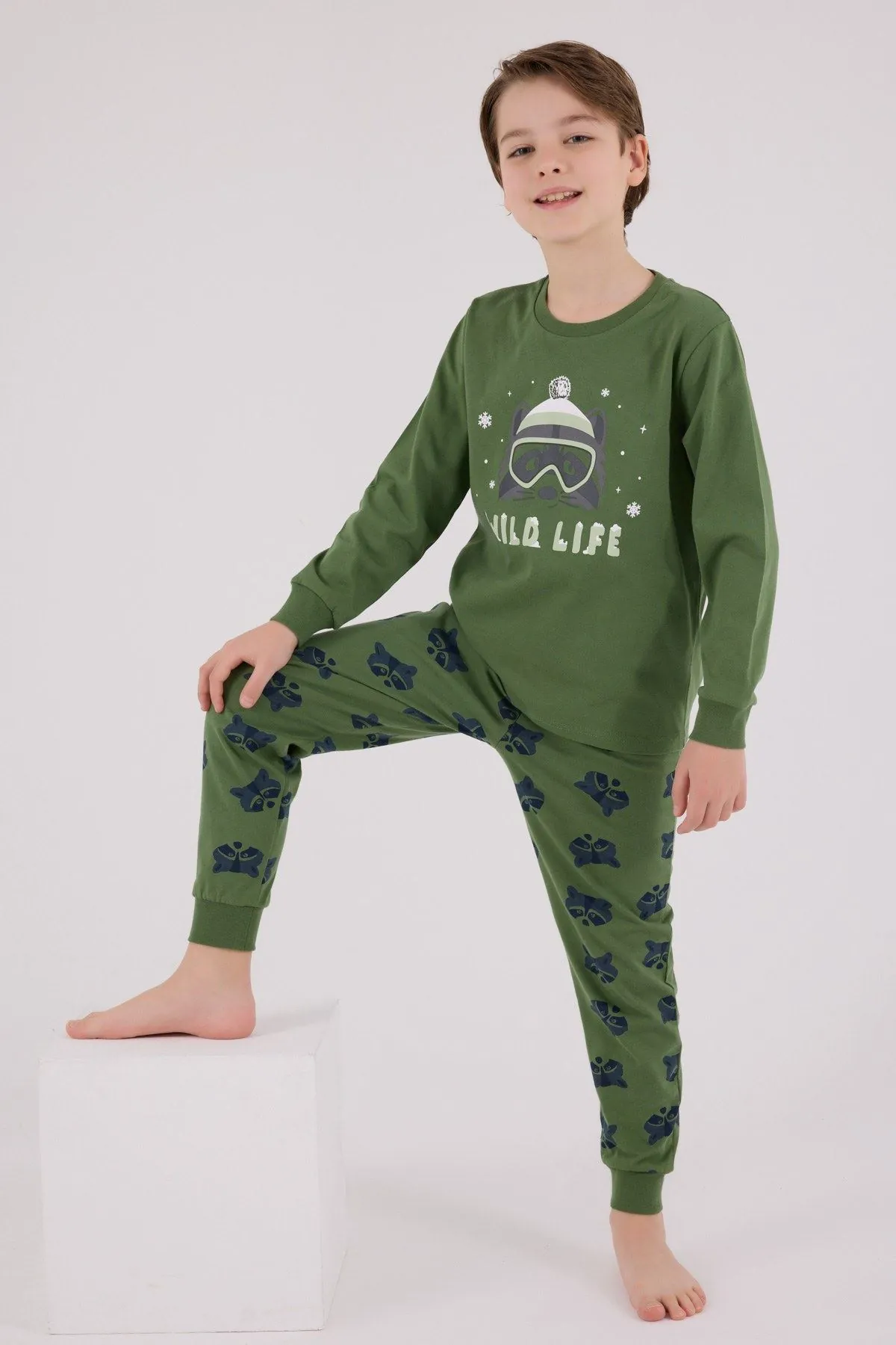 2-8 Yaş Wild Life Erkek Çocuk Takım-Haki