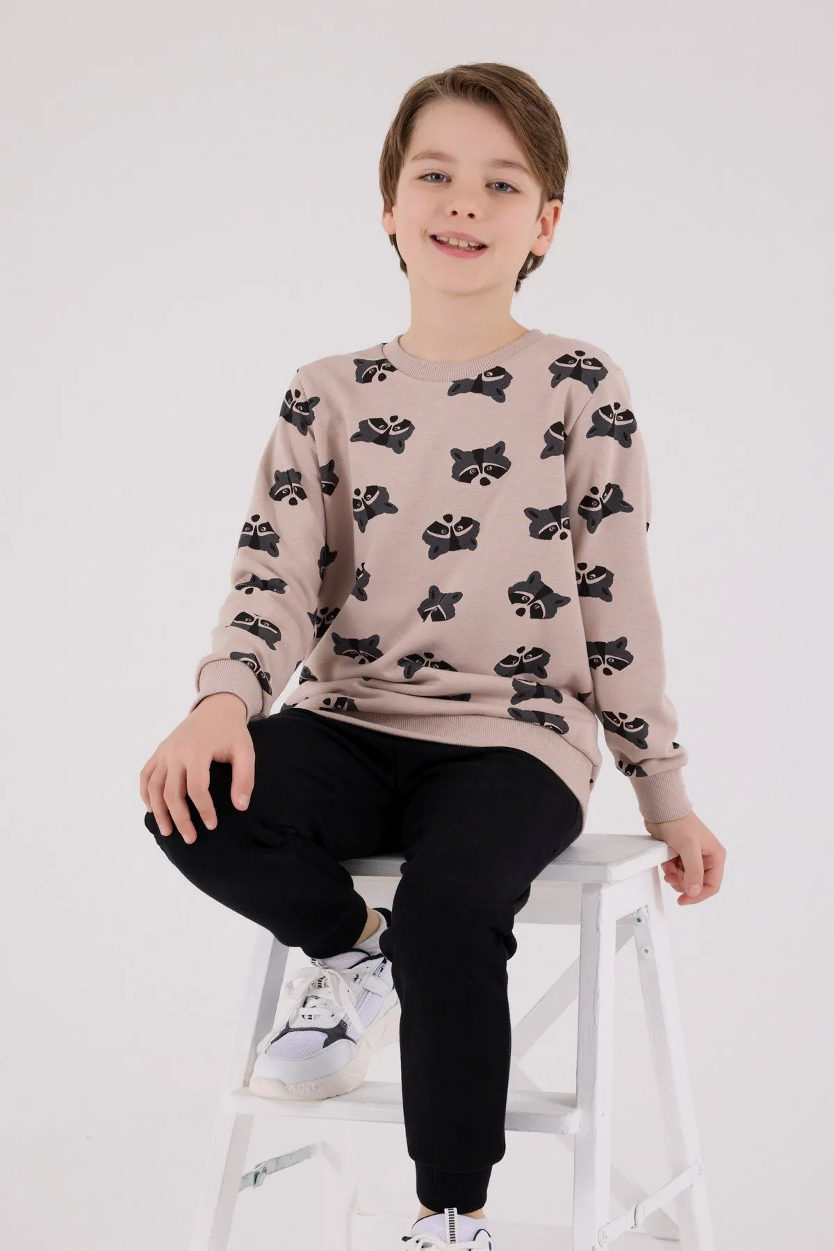 2-8 Yaş Penguin Life Erkek Çocuk Takım-Kum