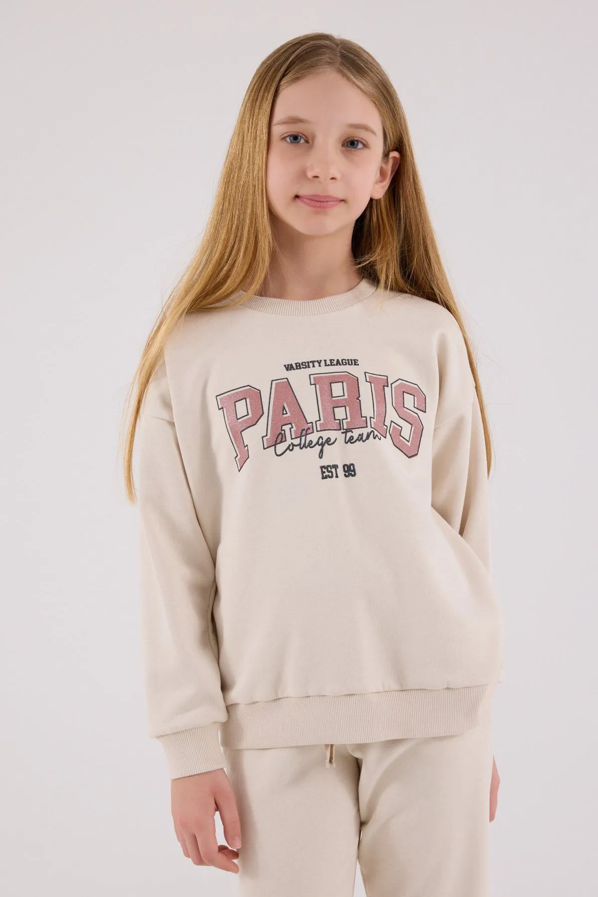 9-15 Yaş  Paris College Kız Çocuk Takım-Latte