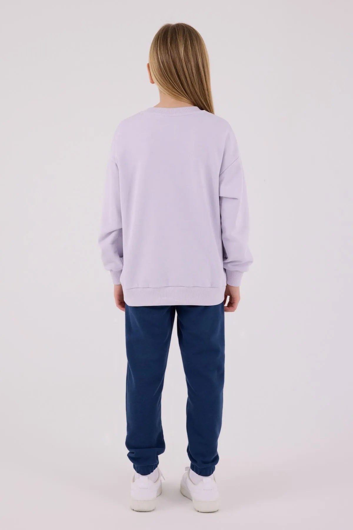 2-8 Yaş Lucky Cat Kız Çocuk Takım-Lila