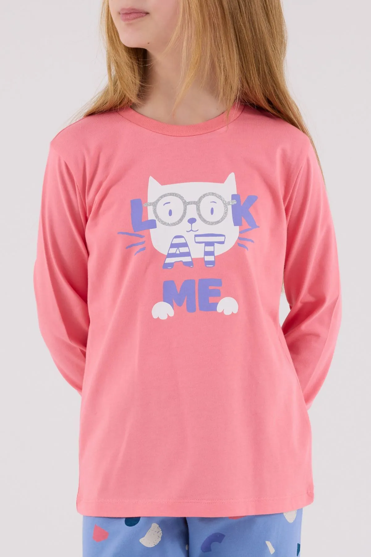 2-8 Yaş Look Cat Kız Çocuk Takım-Pembe