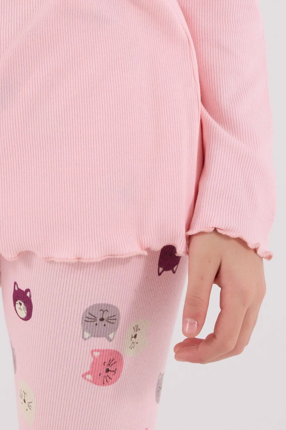 2--8 Yaş Meow City Kız Çocuk Takım-Pembe