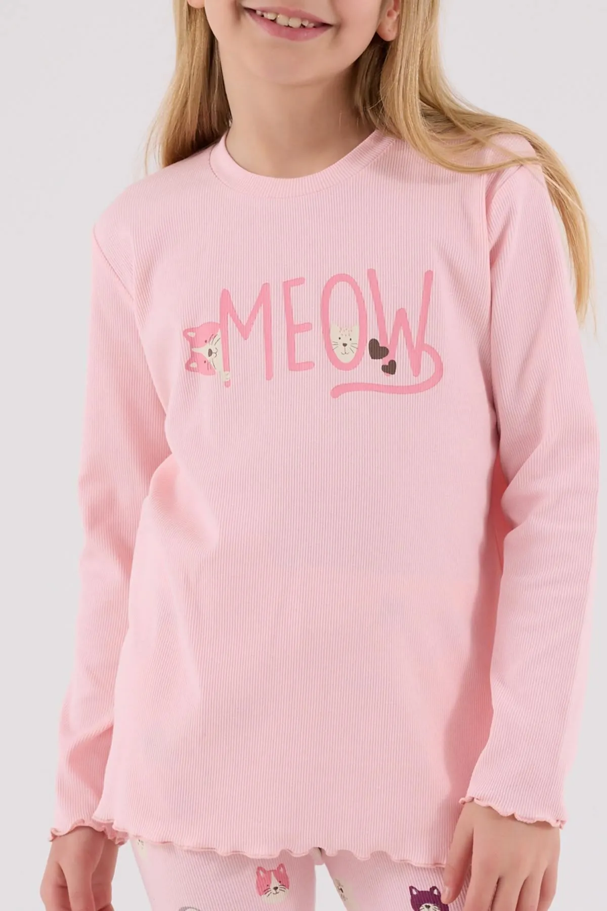 2--8 Yaş Meow City Kız Çocuk Takım-Pembe
