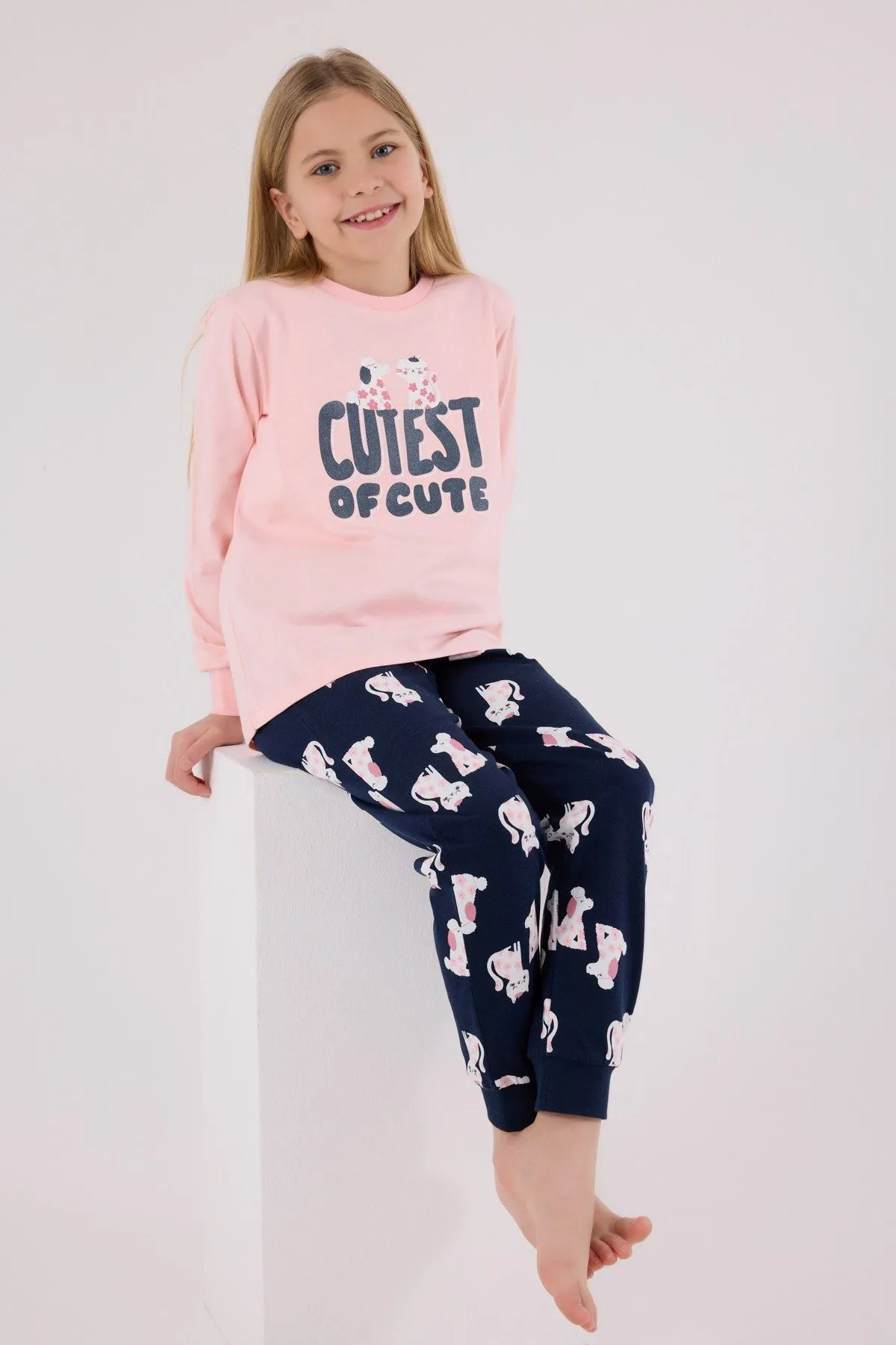 2-8 Yaş Cutest Ofcute Kız Çocuk Takım-Pembe