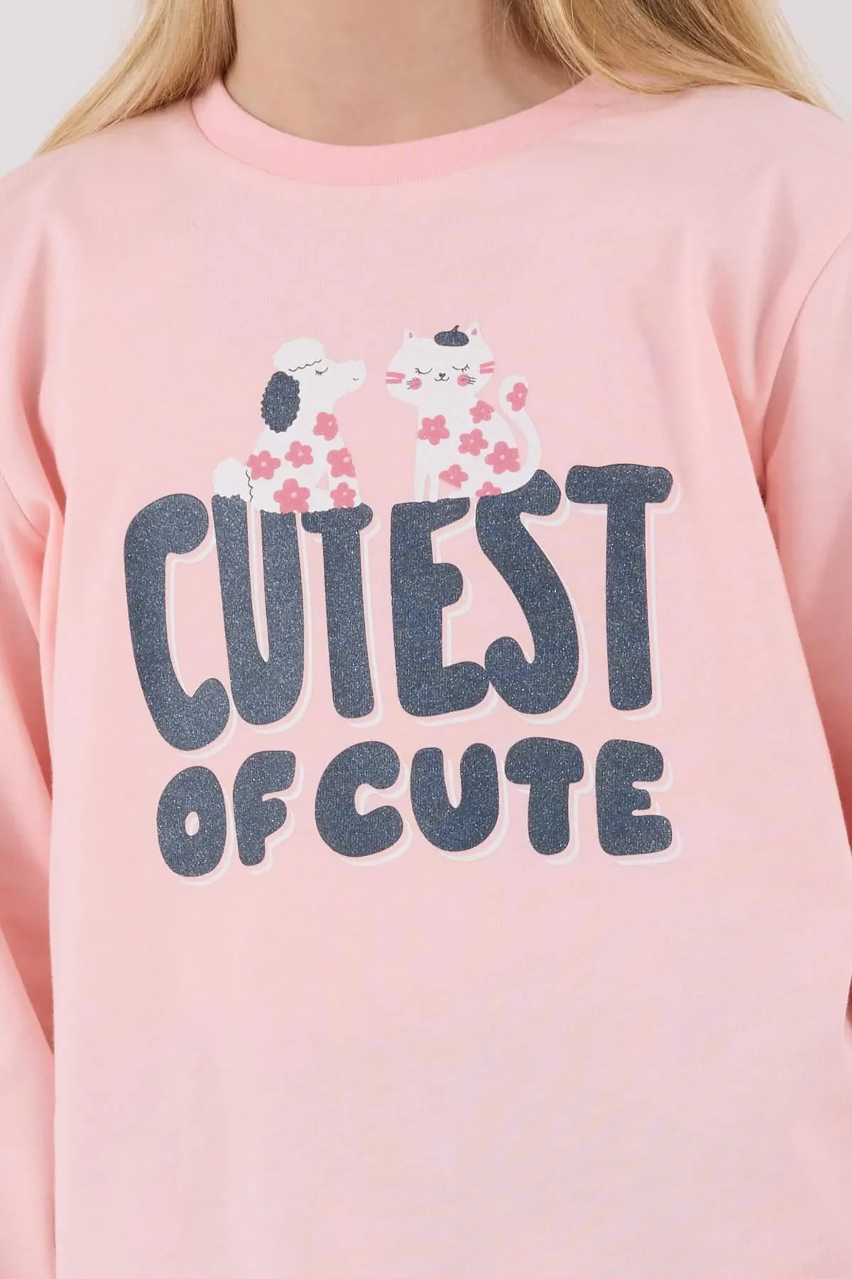 2-8 Yaş Cutest Ofcute Kız Çocuk Takım-Pembe