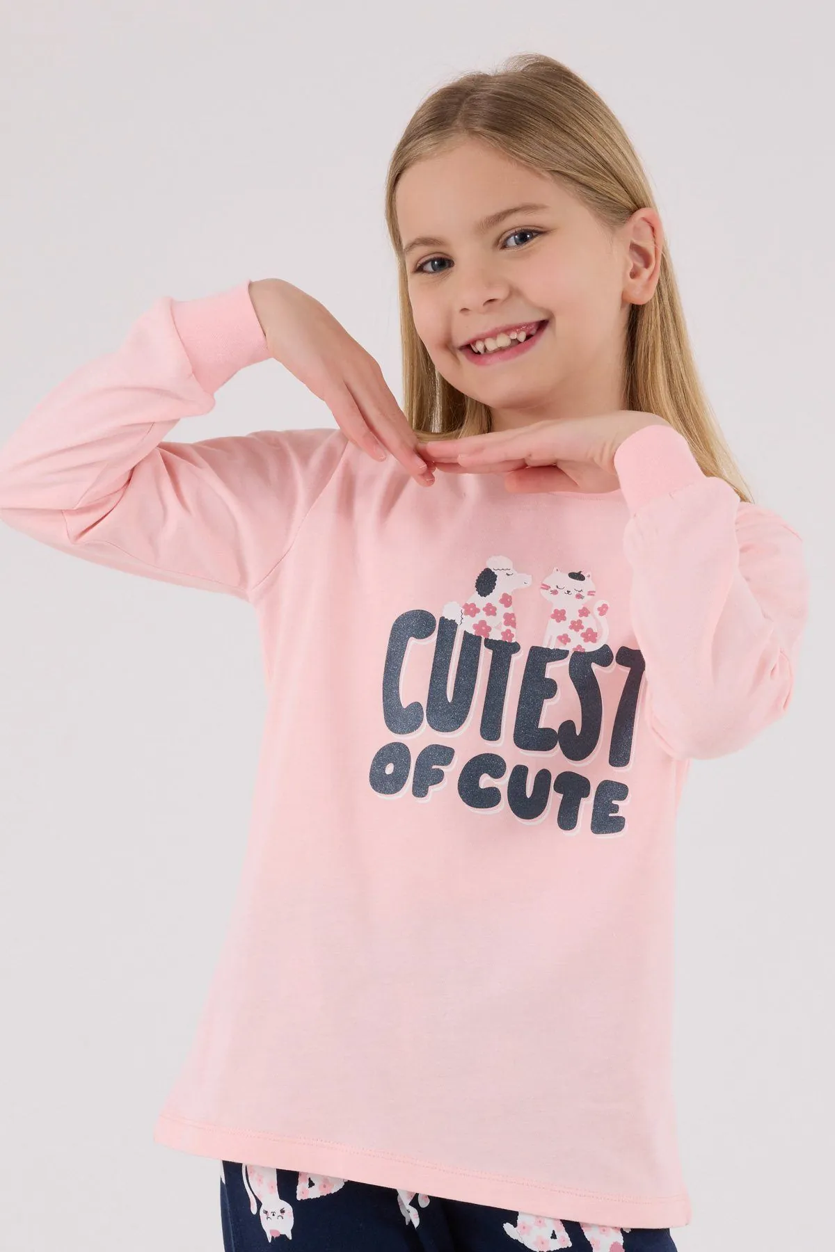 2-8 Yaş Cutest Ofcute Kız Çocuk Takım-Pembe