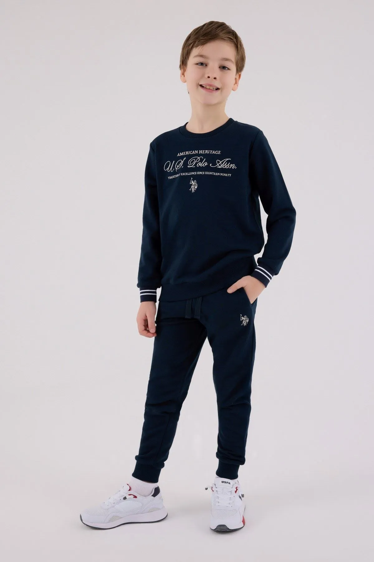 4-15 Yaş Lisanslı Us Polo Assn Erkek Çocuk Takım-Lacivert