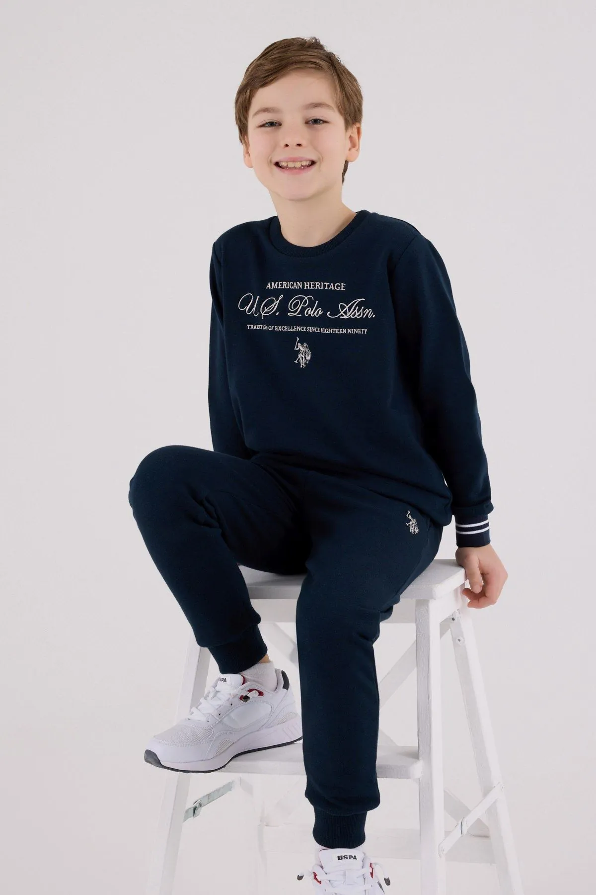 4-15 Yaş Lisanslı Us Polo Assn Erkek Çocuk Takım-Lacivert