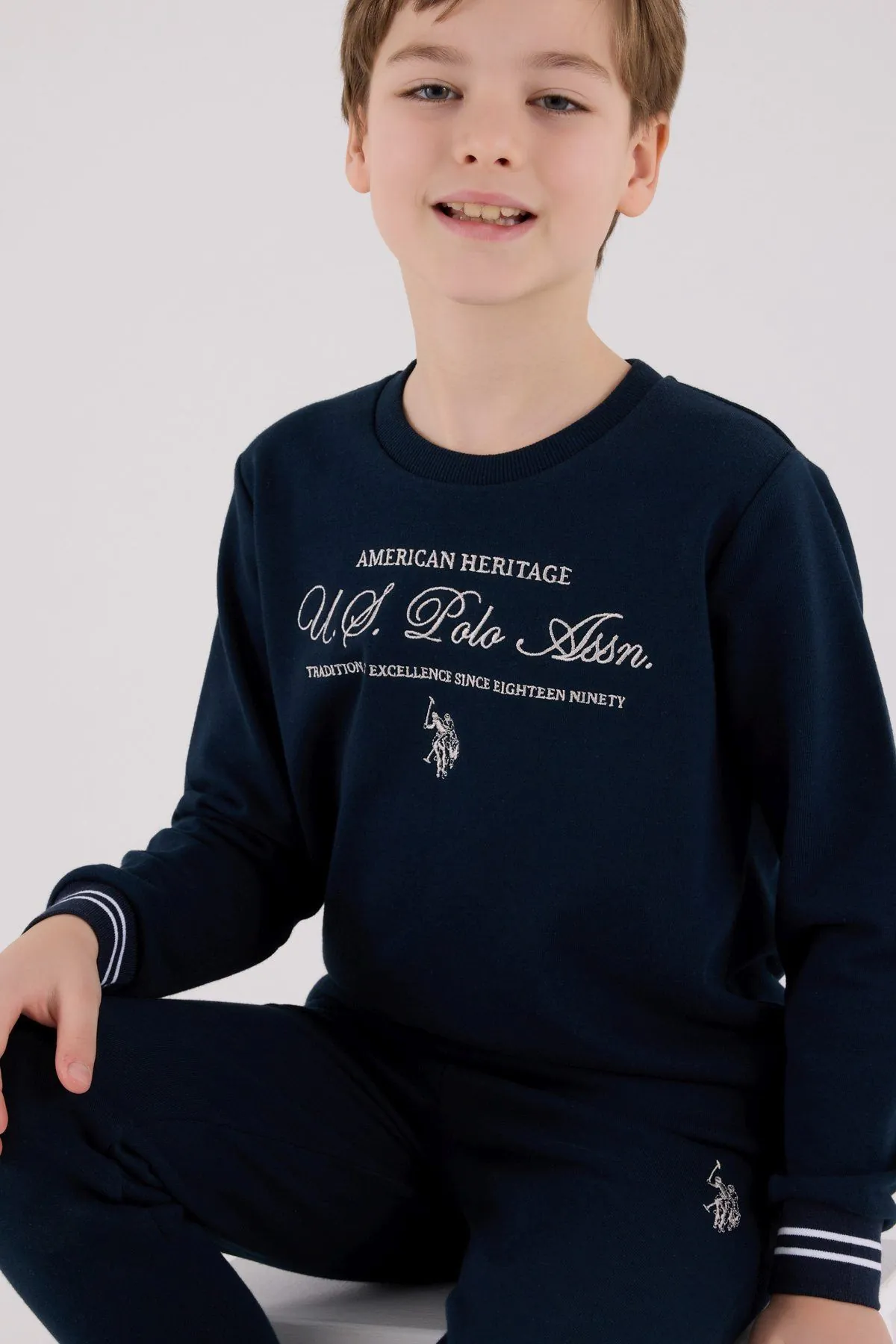 4-15 Yaş Lisanslı Us Polo Assn Erkek Çocuk Takım-Lacivert