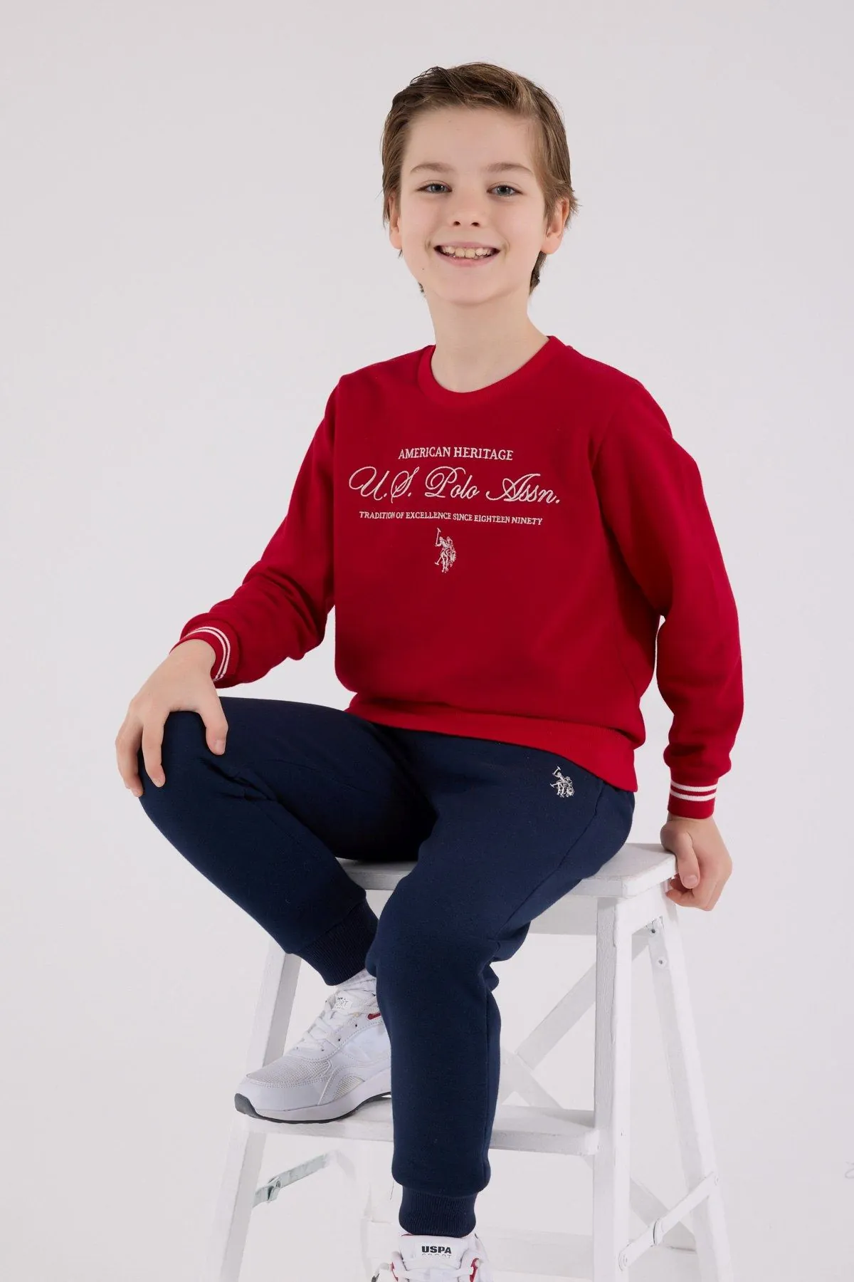 4-15 Yaş Lisanslı Us Polo Assn Erkek Çocuk Takım-Kırmızı