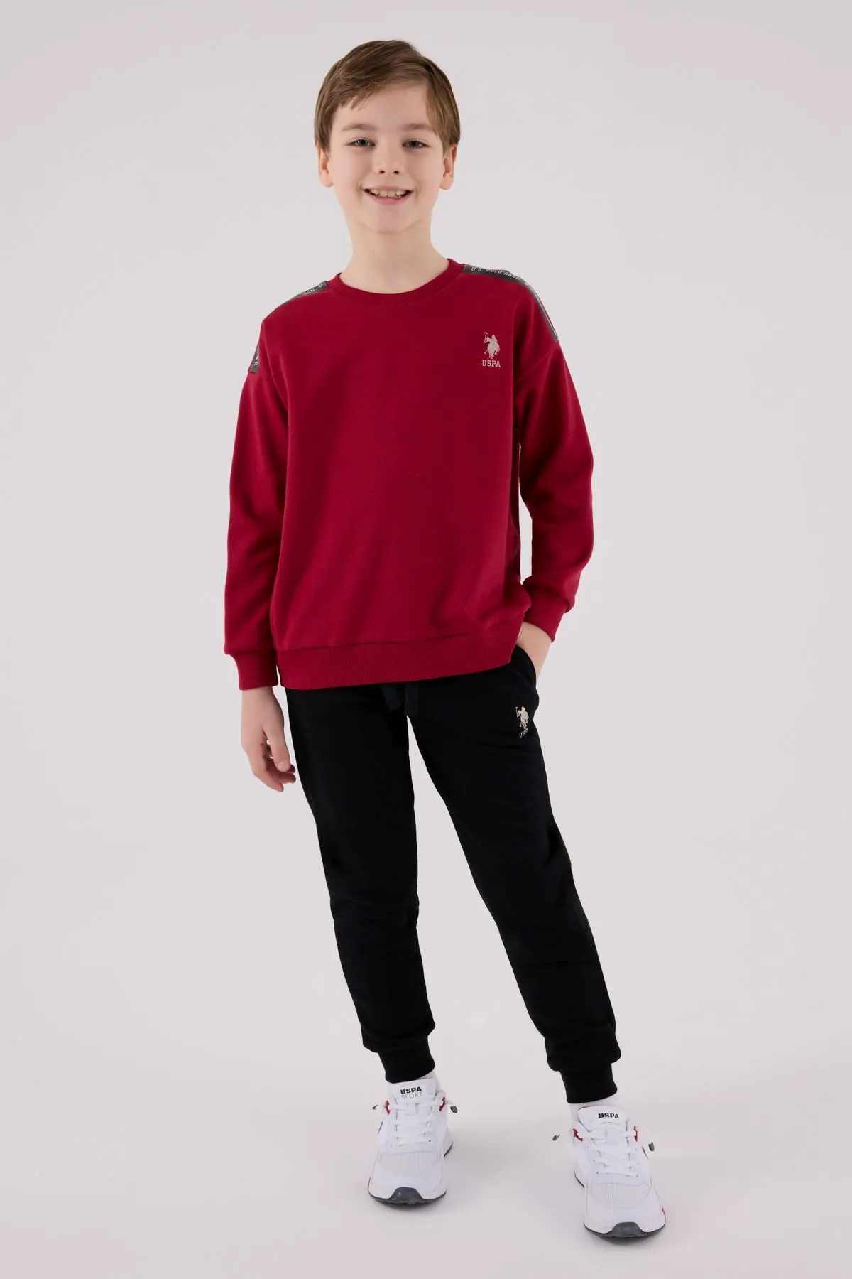4-15 Yaş Lisanslı Us Polo Assn Erkek Çocuk Takım-Bordo