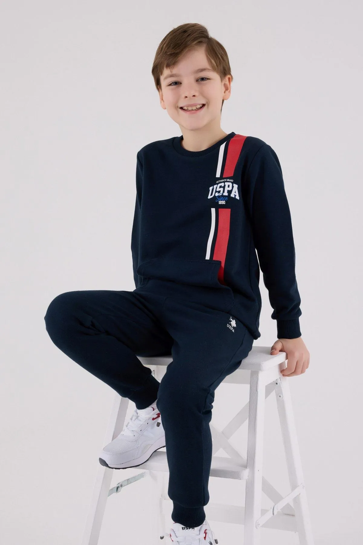 4-15 Yaş Lisanslı Us Polo Assn Erkek Çocuk Takım-Lacivert
