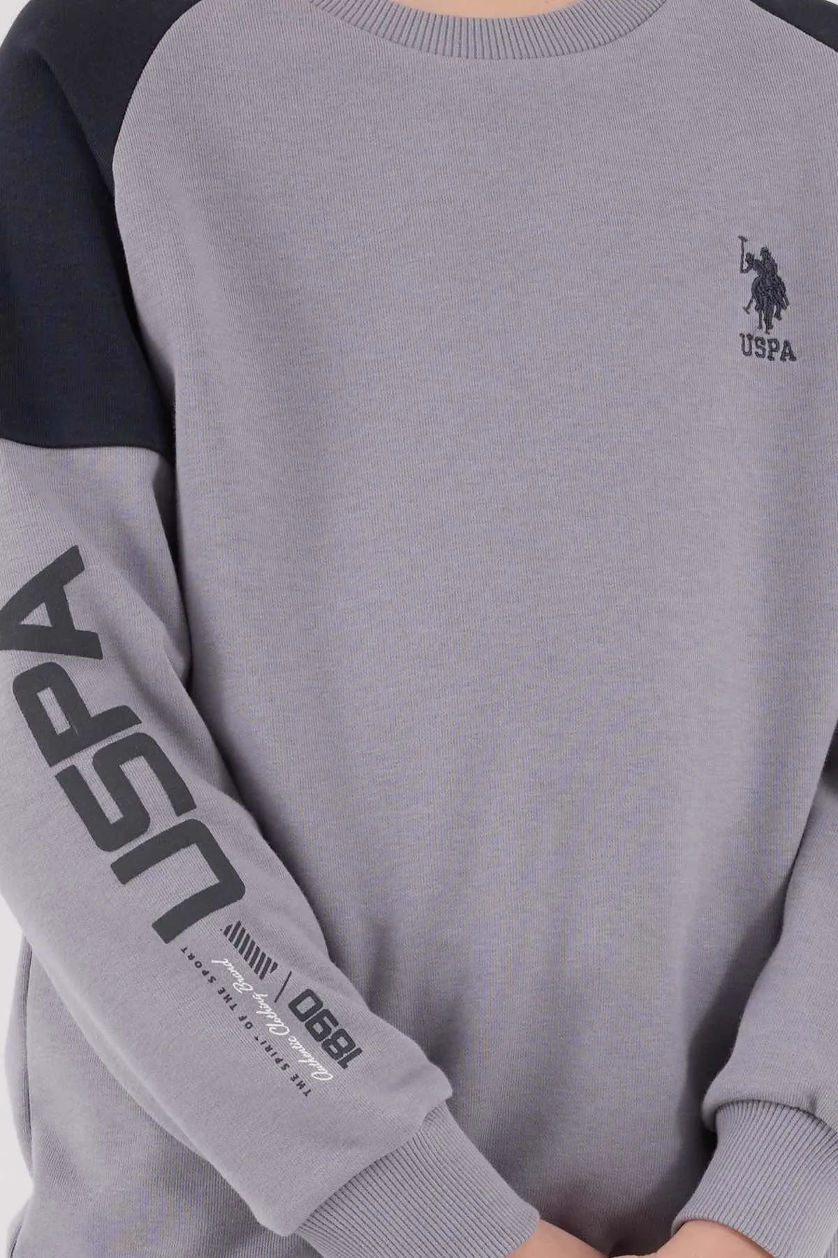 4-15 Yaş Lisanslı Us Polo Assn Erkek Çocuk Takım-Uzay Grisi