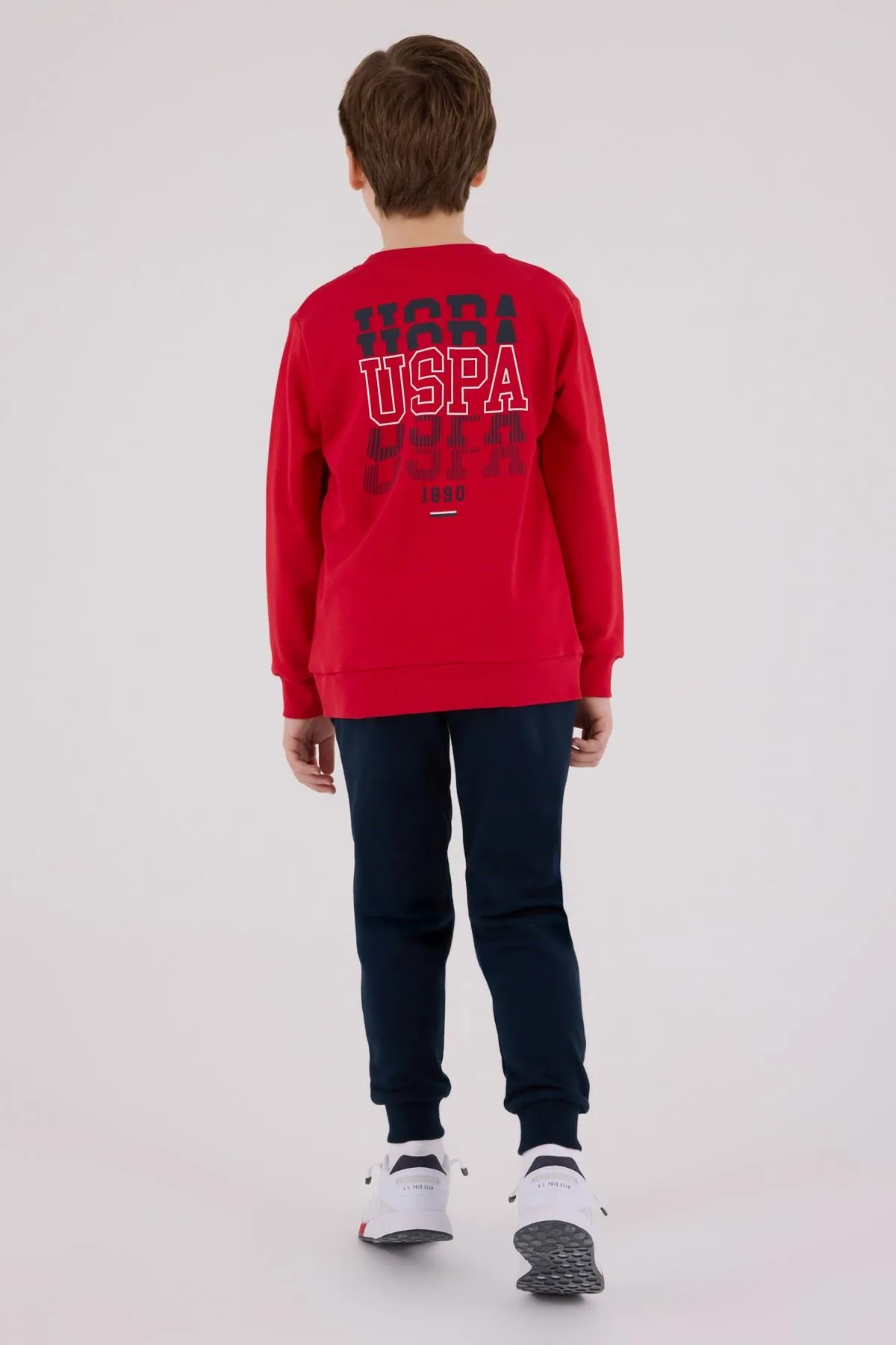 4-15 Yaş Lisanslı Us Polo Assn Erkek Çocuk Takım-Kırmızı