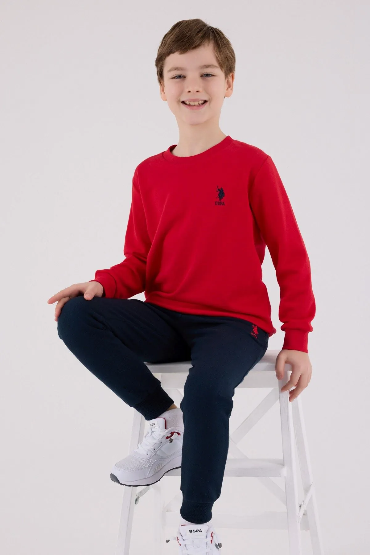 4-15 Yaş Lisanslı Us Polo Assn Erkek Çocuk Takım-Kırmızı