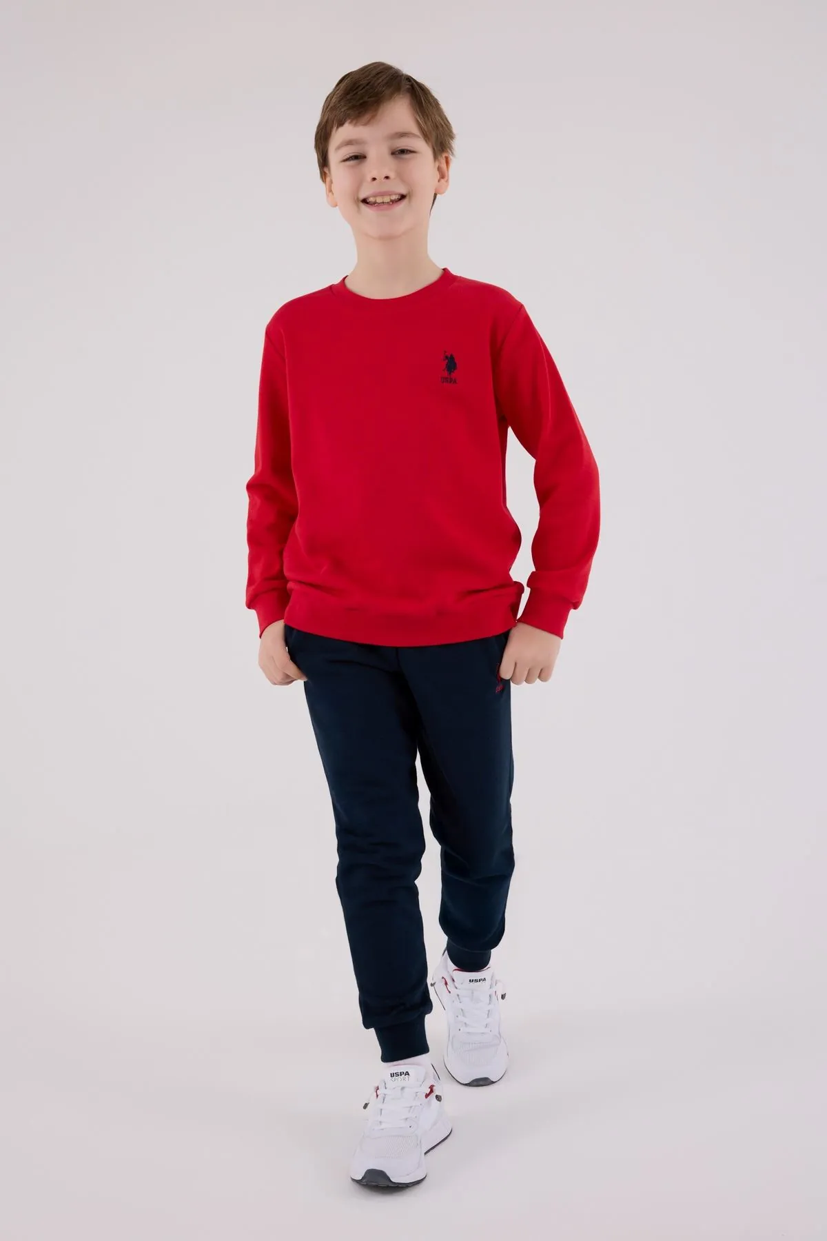 4-15 Yaş Lisanslı Us Polo Assn Erkek Çocuk Takım-Kırmızı